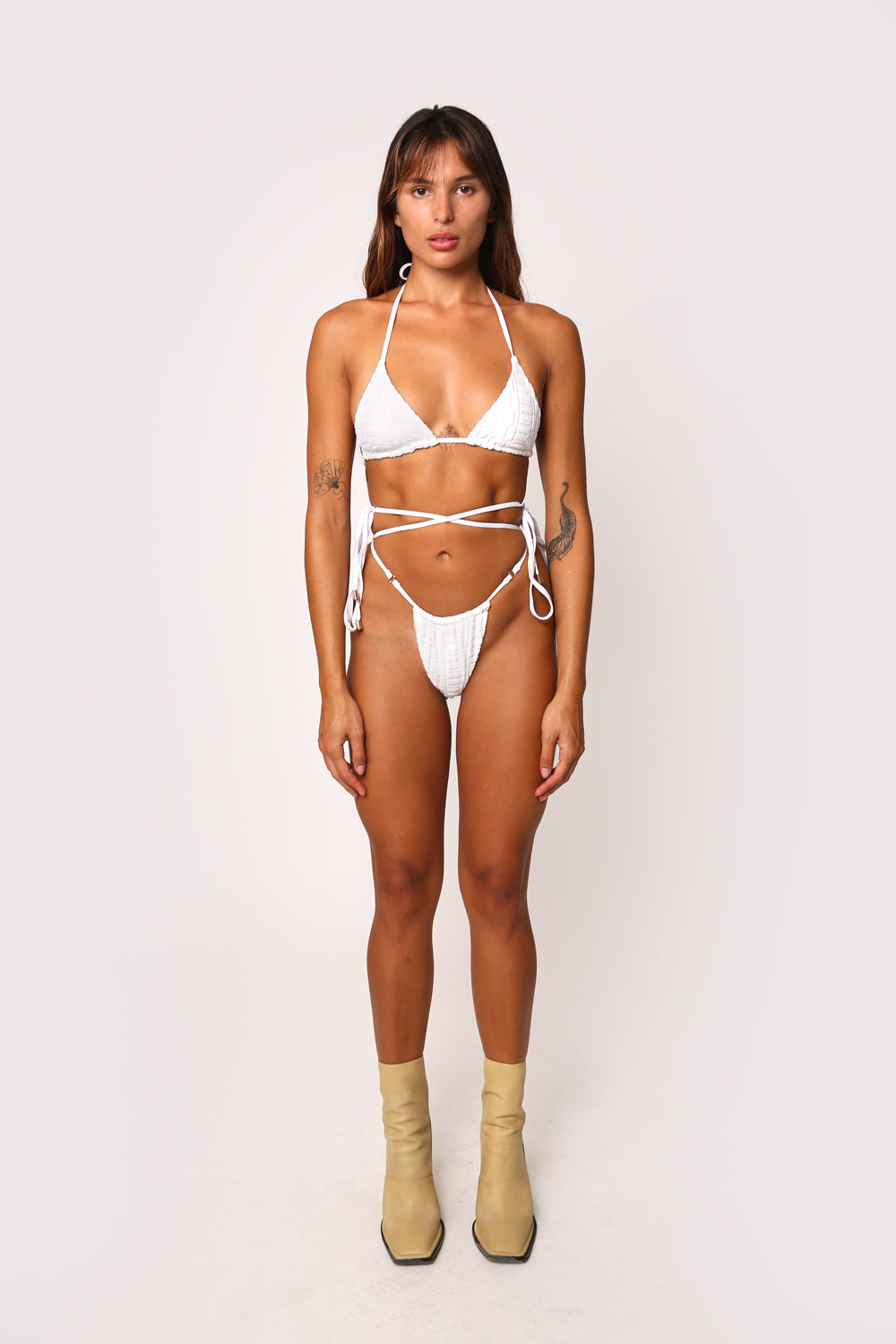 Toweling Tri Top - White