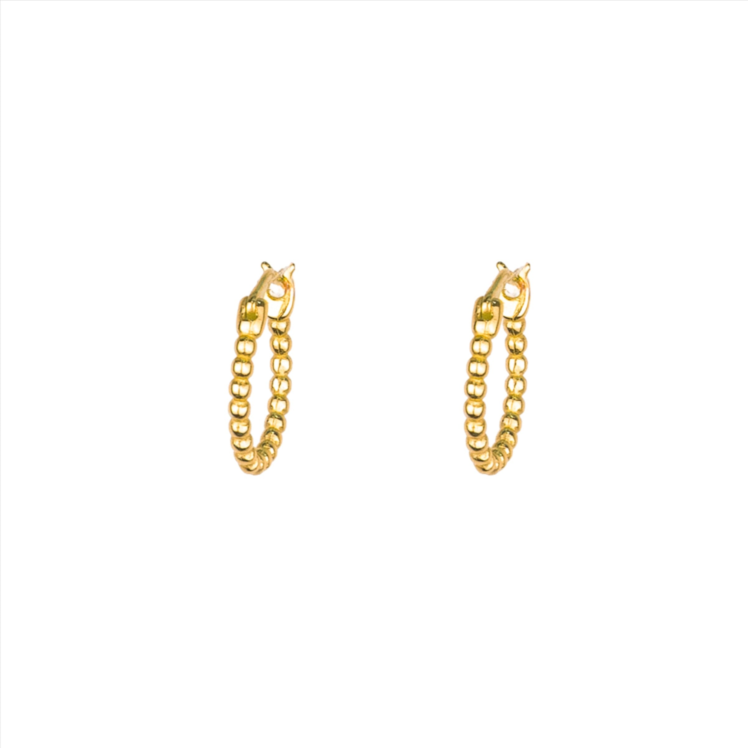 Willow Beaded Hoop - Gold
