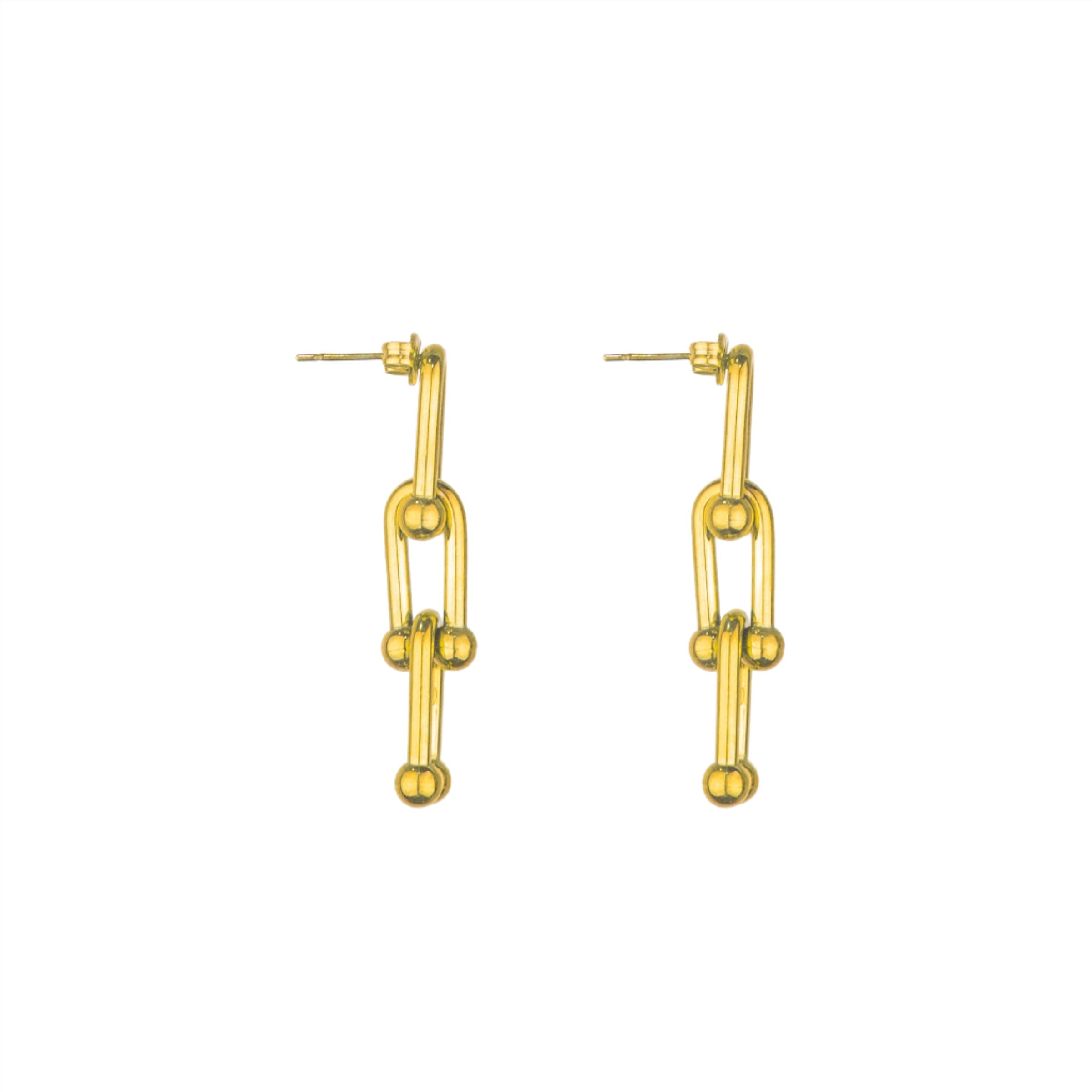 Riot Chunky U Link Studs - Gold