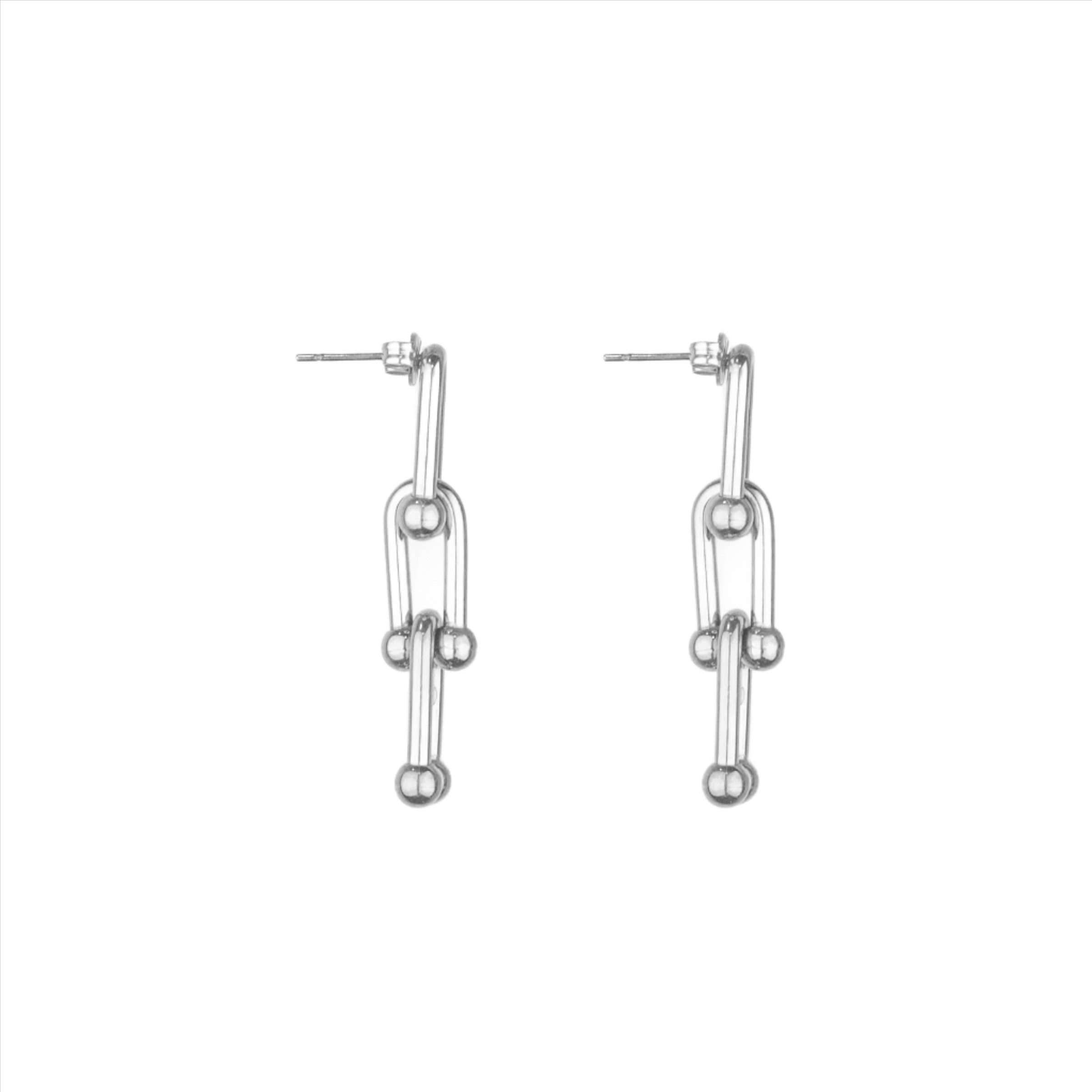 Riot Chunky U Link Studs - Silver