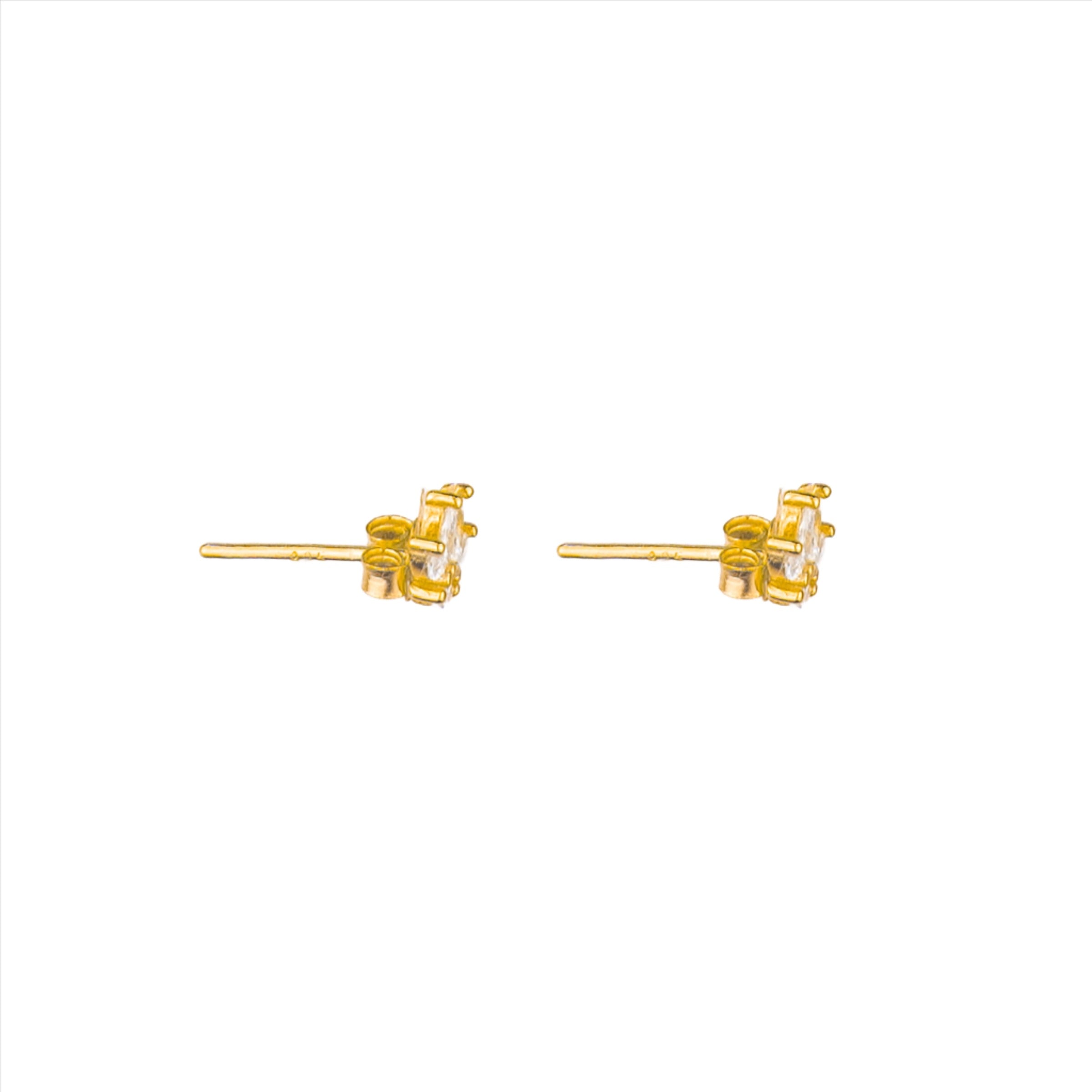 Tiara Zircon Crystal Studs - Gold