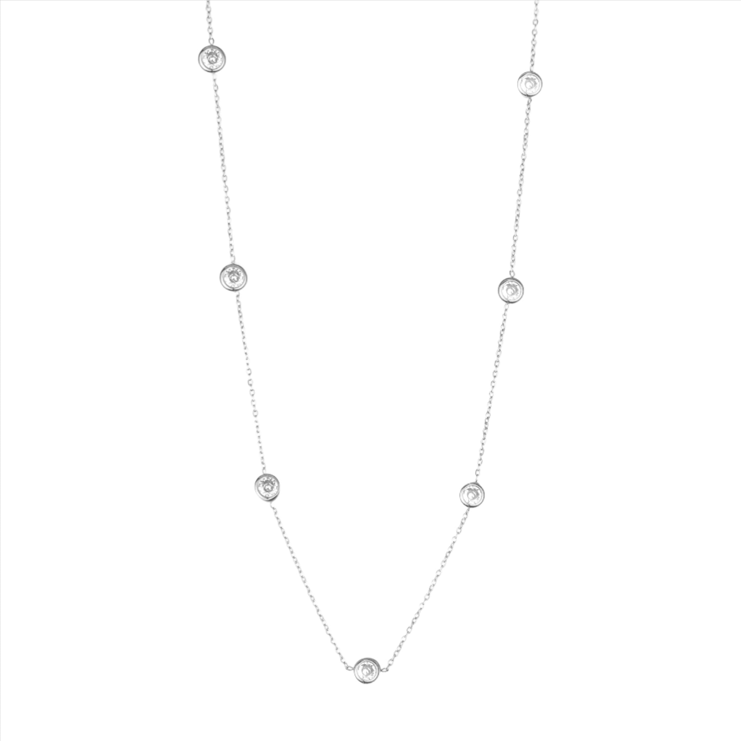 Serenade Necklace with Crystal Zircons - Silver