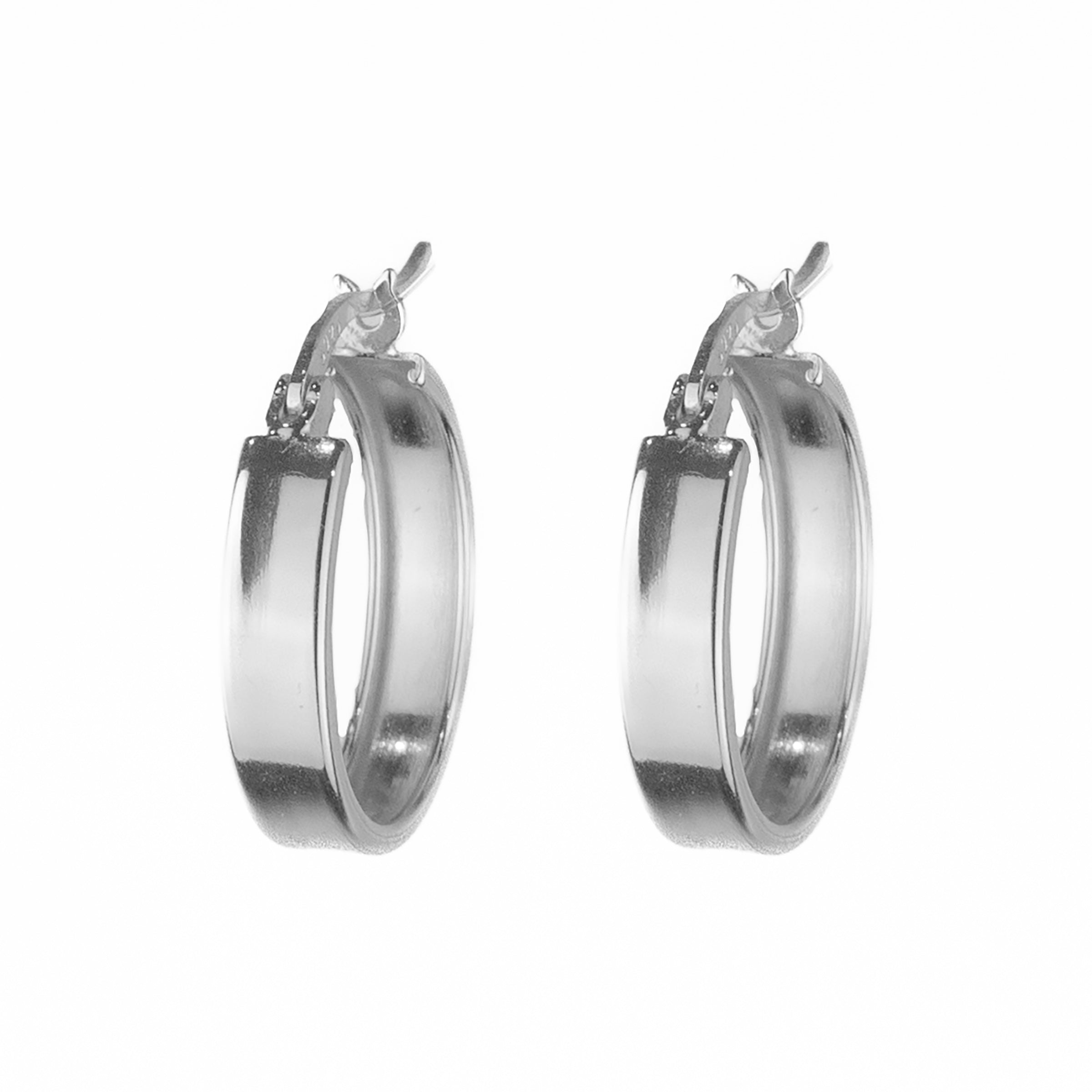 Kim Flat Hoop - Silver