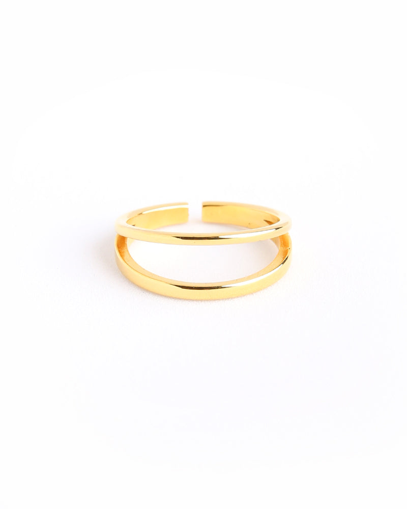 Lyric Double Band Ring - Gold