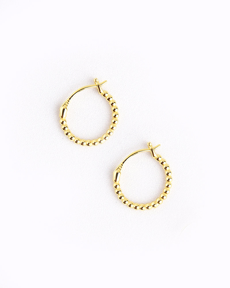 Willow Beaded Hoop - Gold