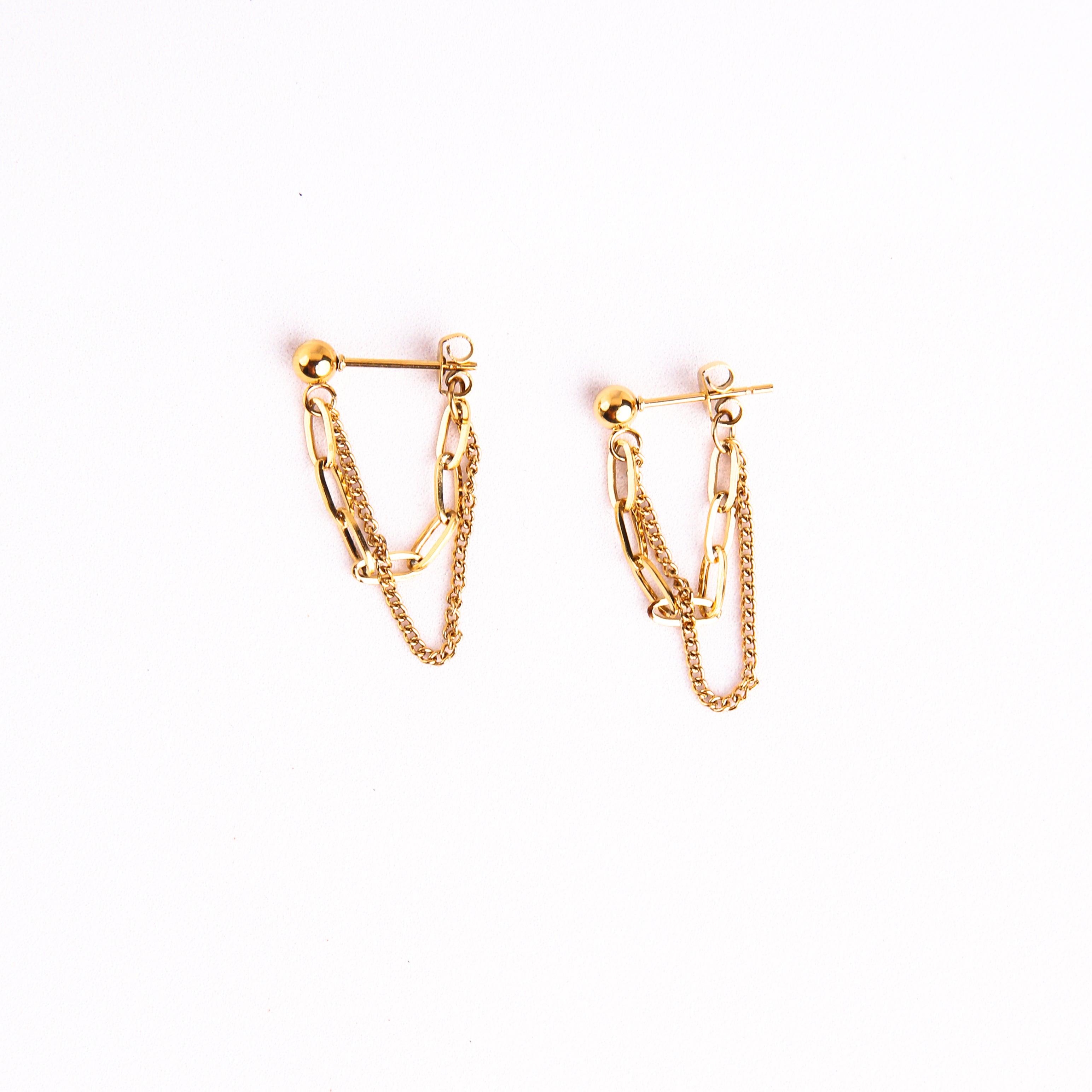PJ Link Chain Studs - Gold