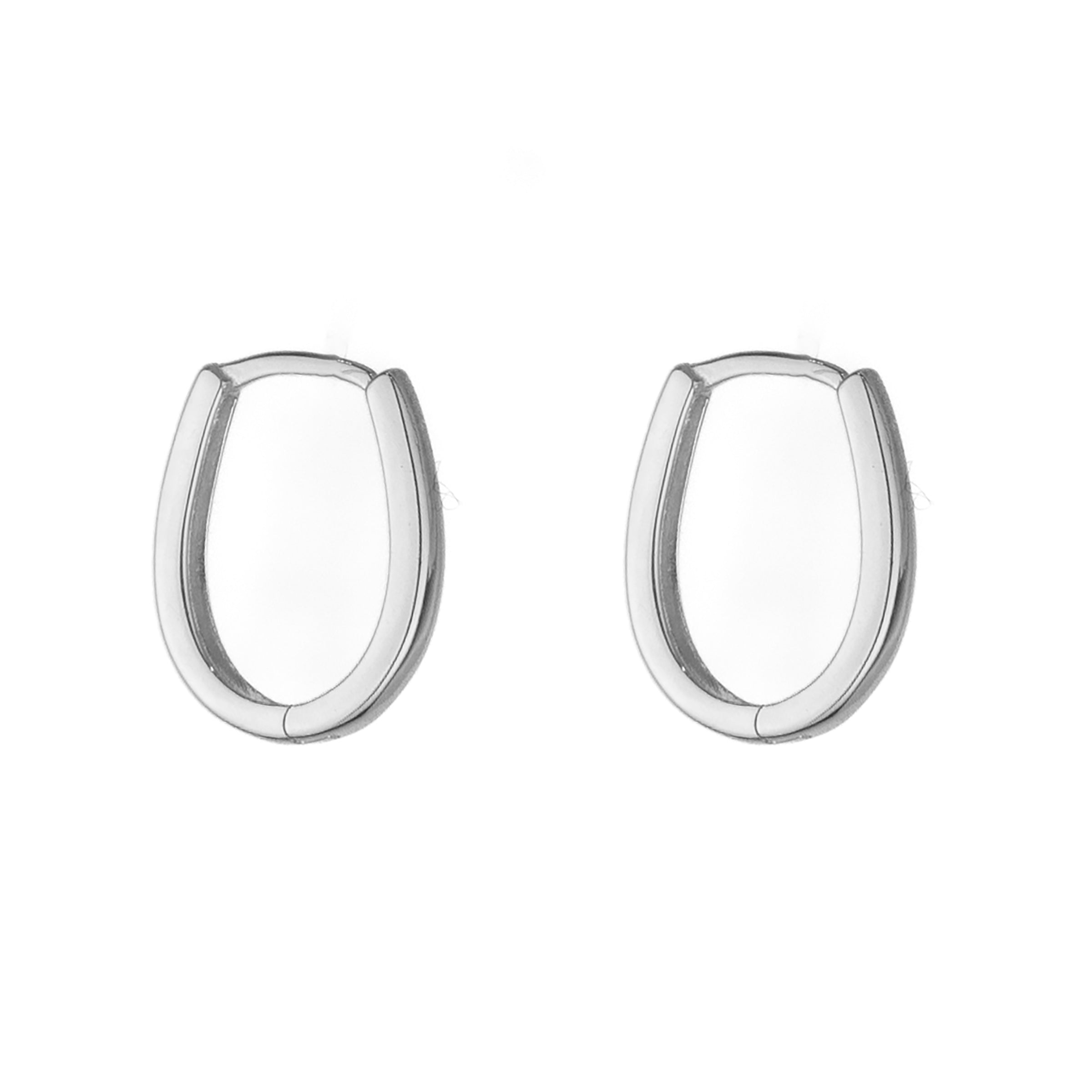 Brody Oval Huggies - Silver