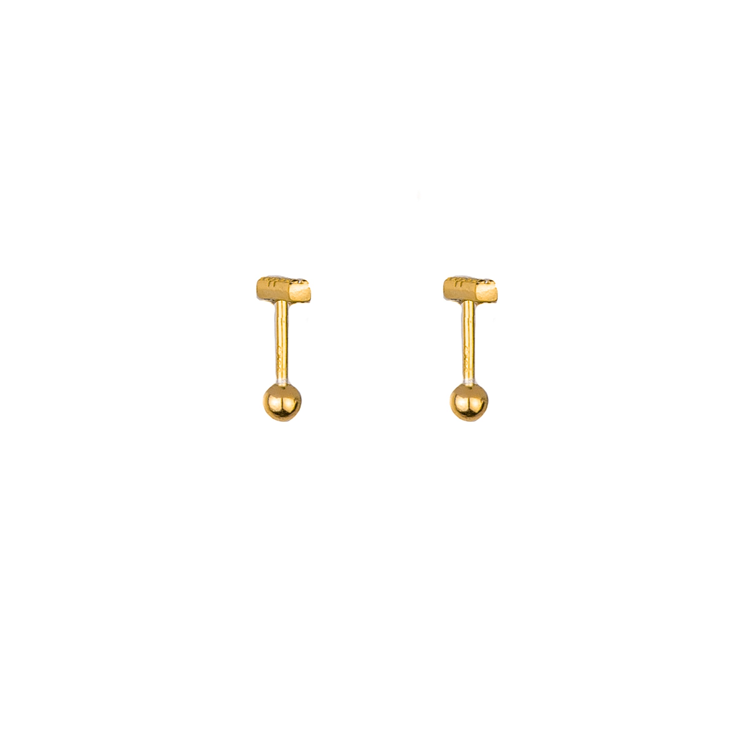 Bario Zircon Studs - Gold