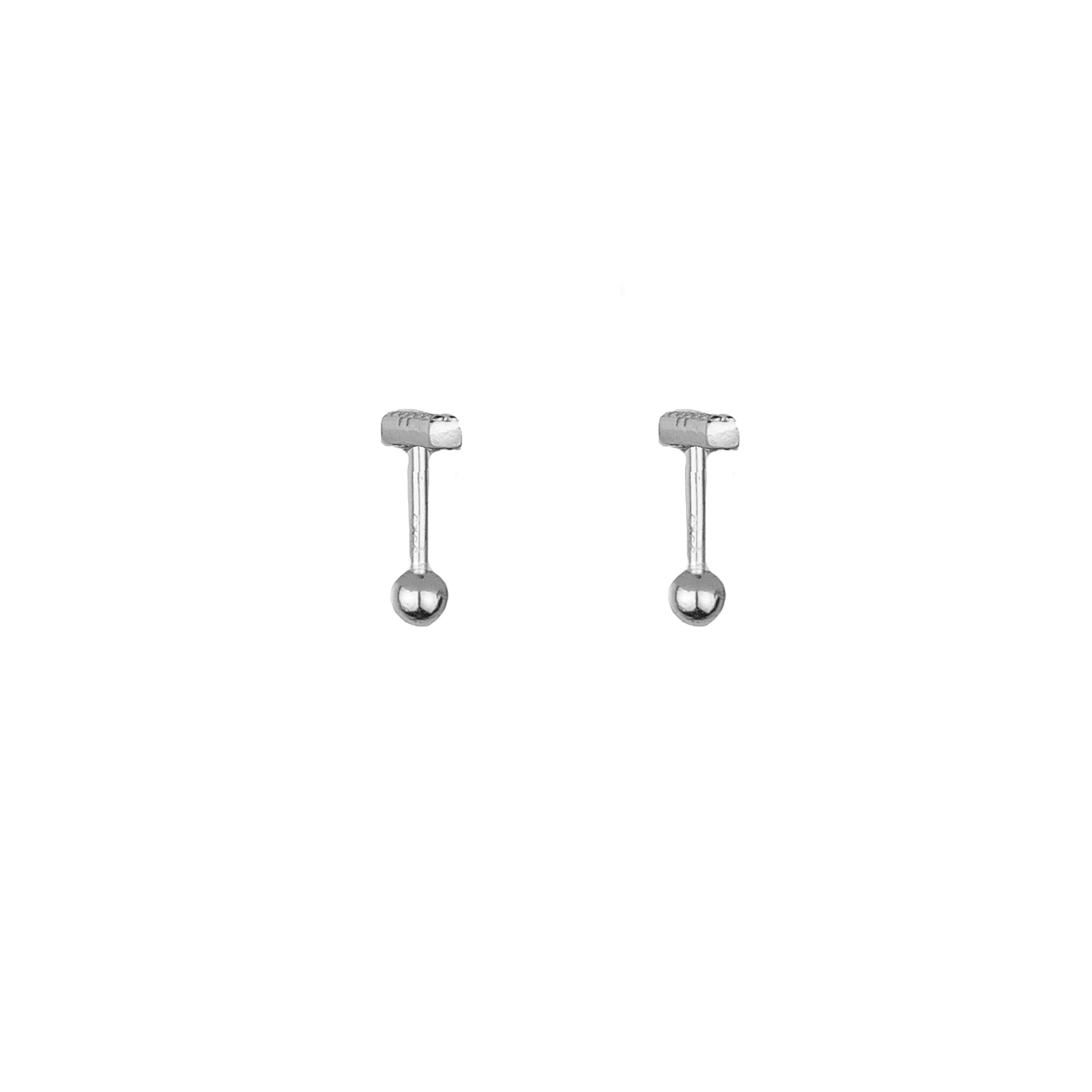 Bario Zircon Studs - Silver