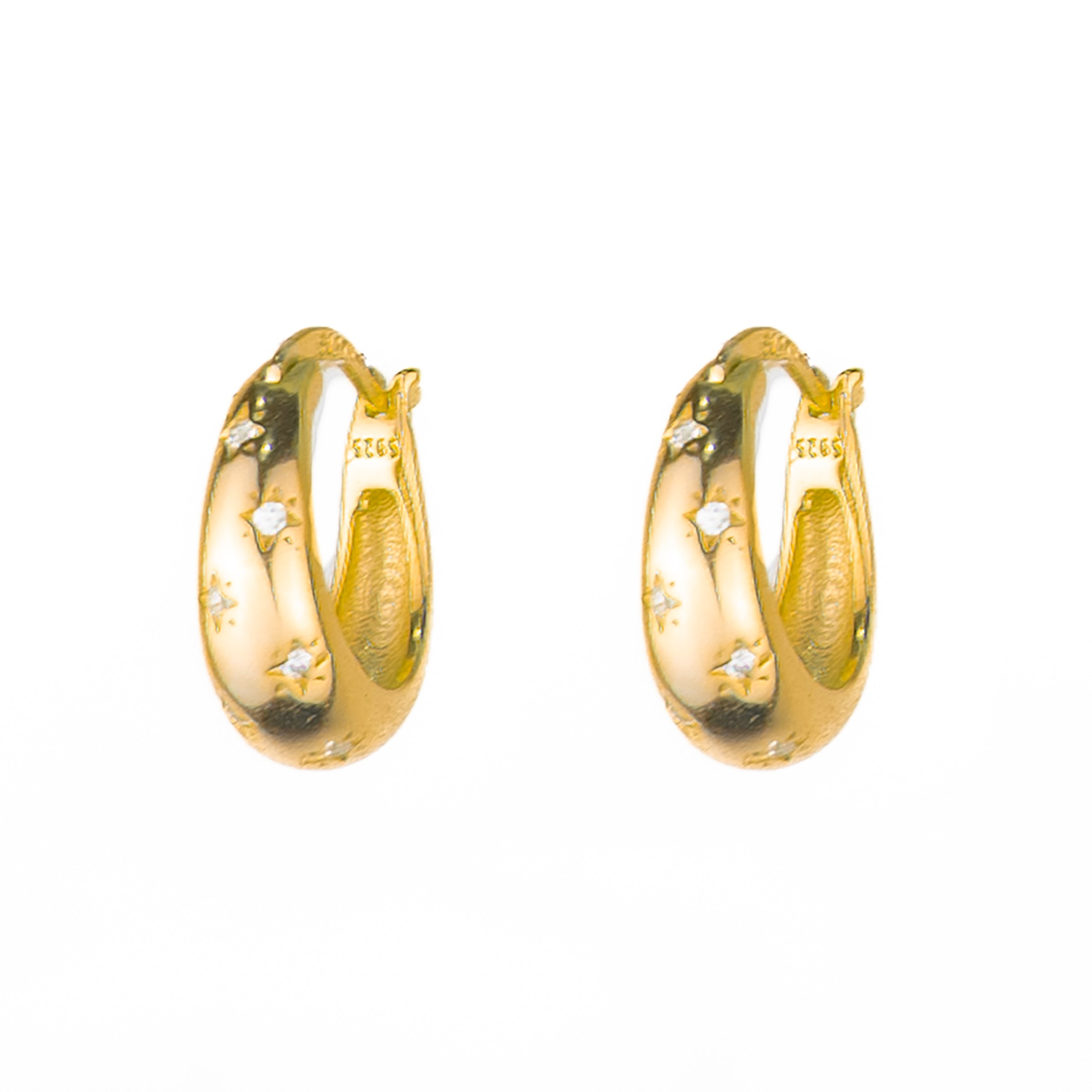 Luna Star Zircon Huggies - Gold