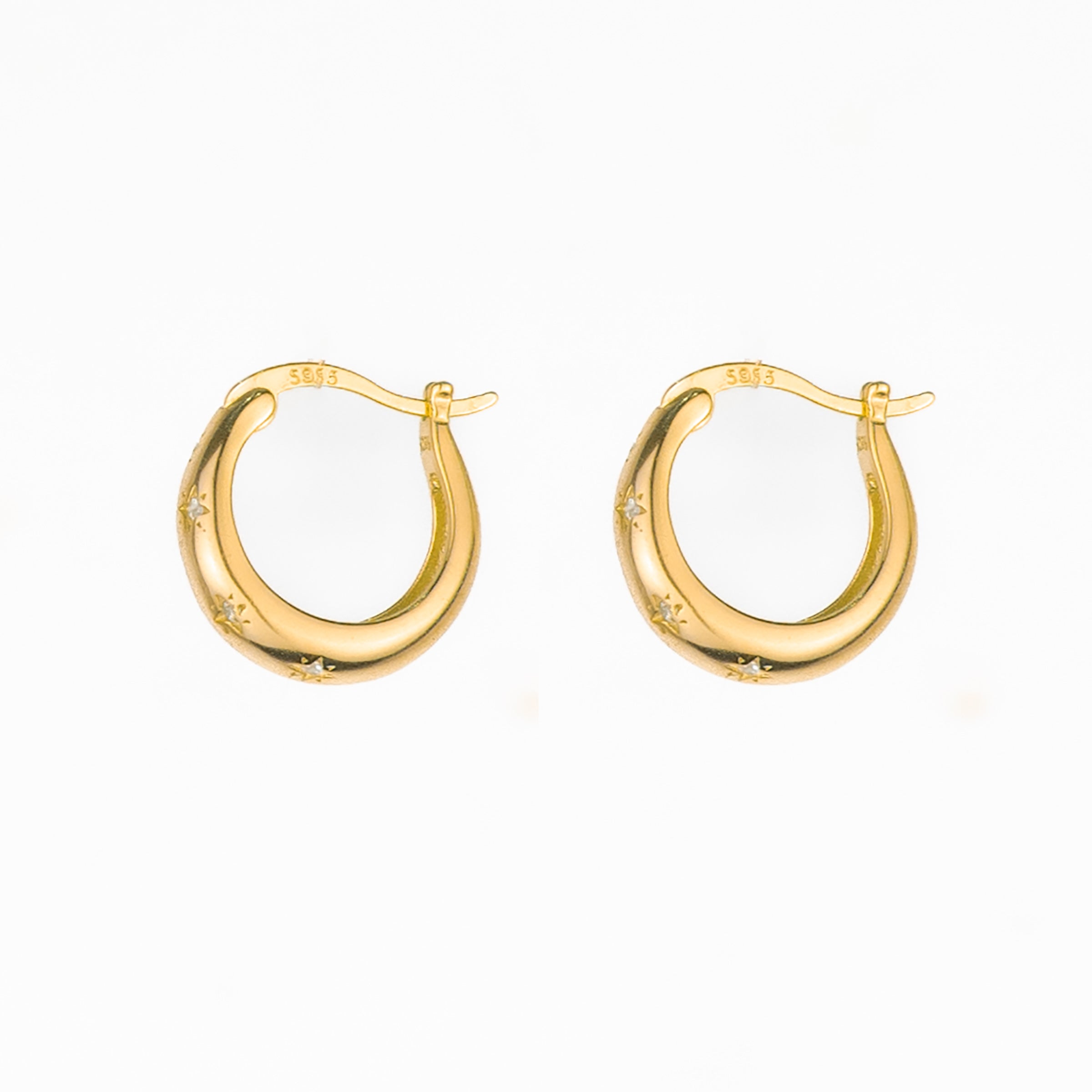 Luna Star Zircon Huggies - Gold