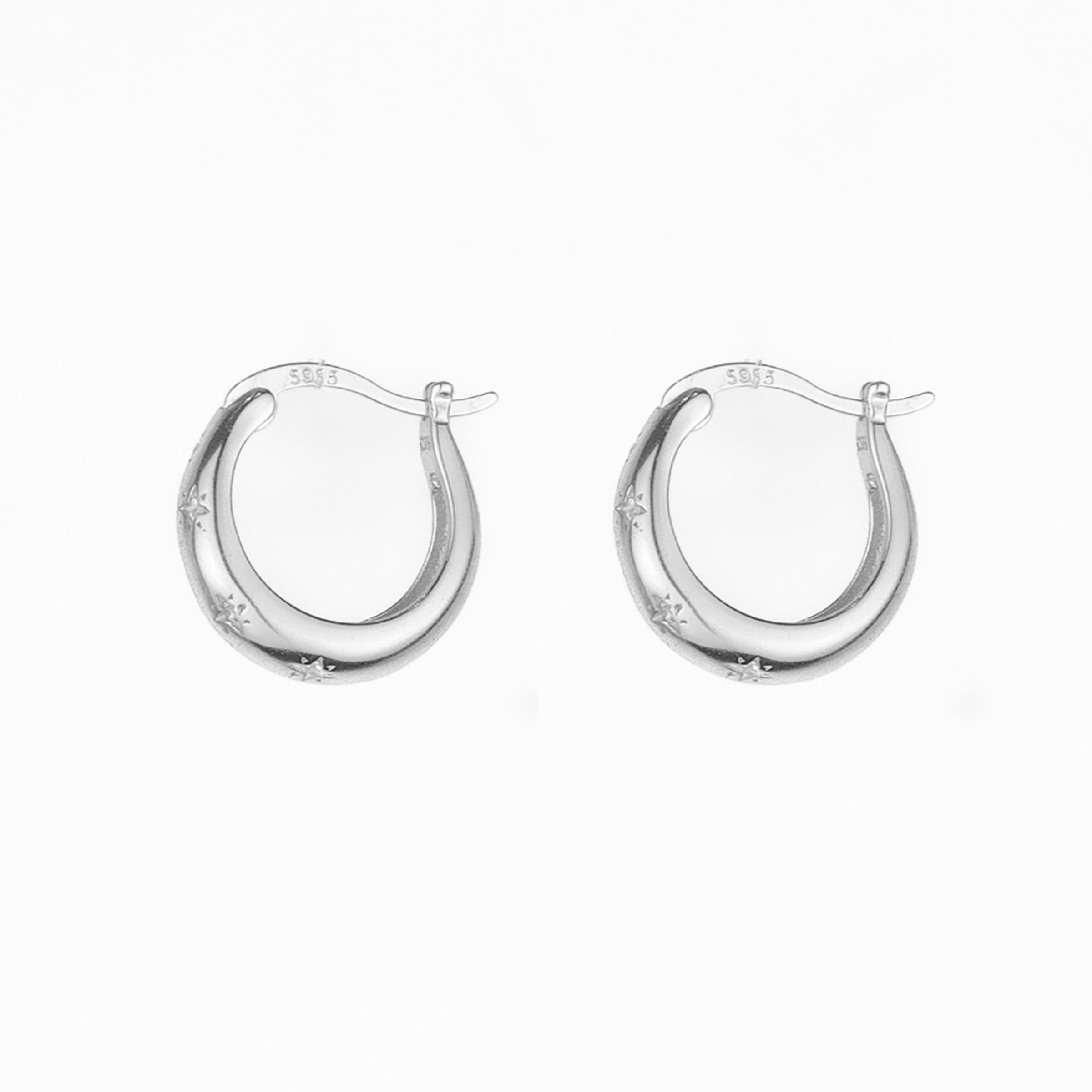 Luna Star Zircon Huggies - Silver