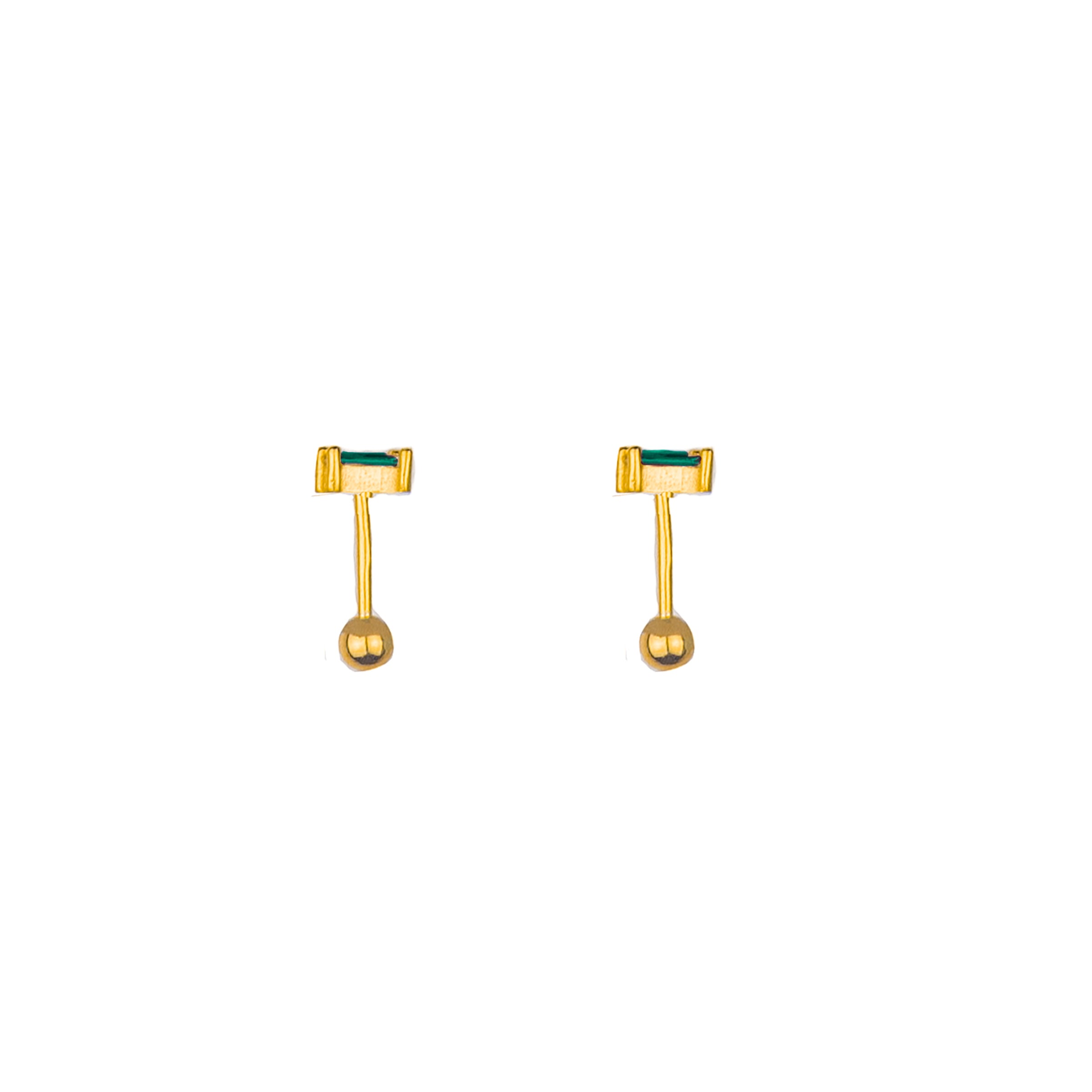 Emma Zircon Studs - Gold