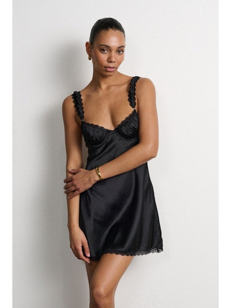 Celeste Slip Dress - Noir