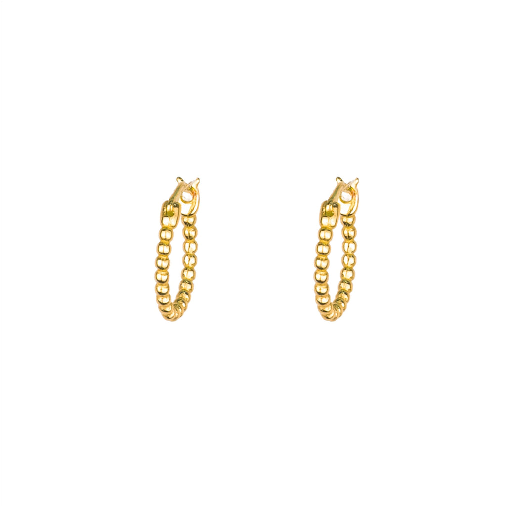 Willow Beaded Hoop - Gold