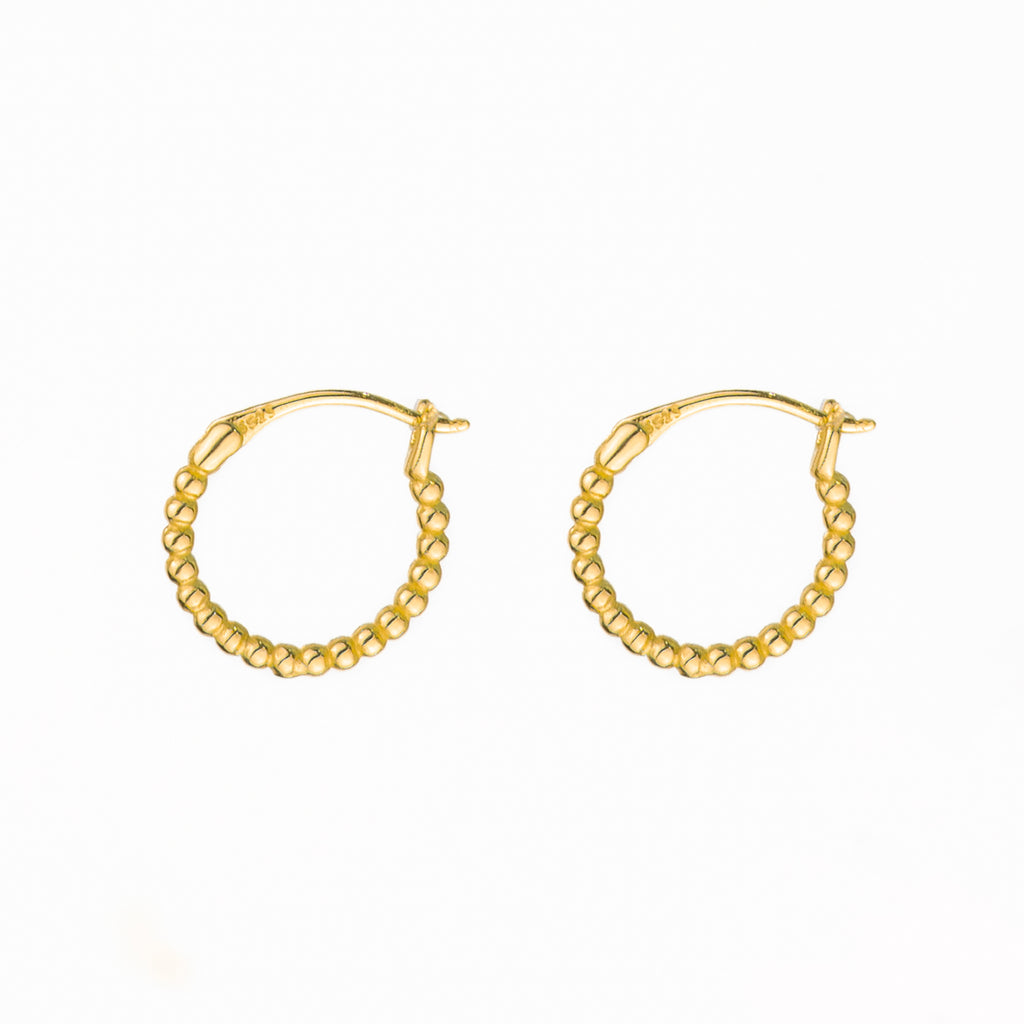 Willow Beaded Hoop - Gold