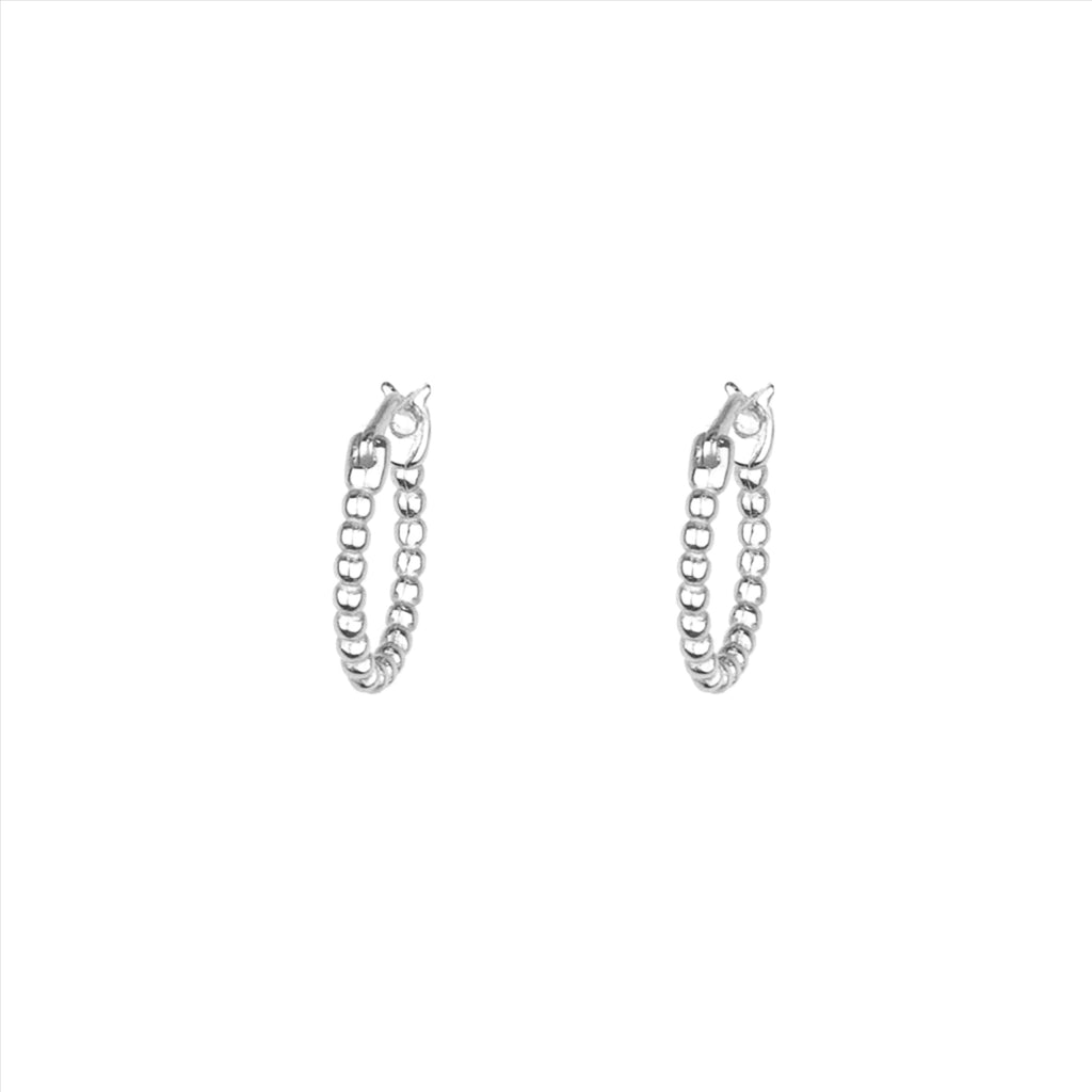 Willow Beaded Hoop - Silver