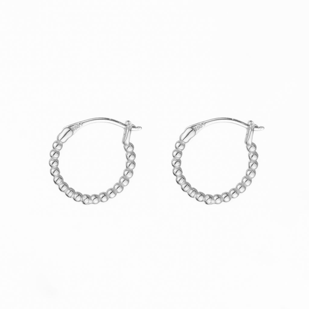 Willow Beaded Hoop - Silver