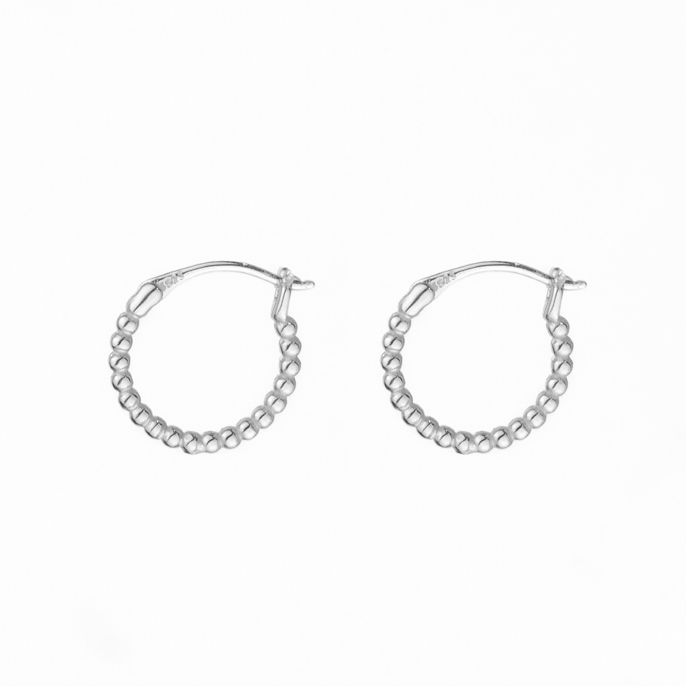 Willow Beaded Hoop - Silver