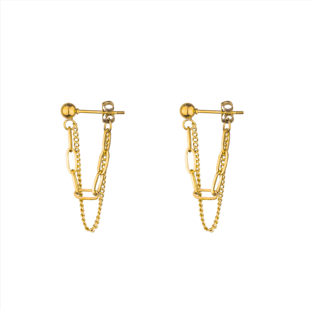 PJ Link Chain Studs - Gold