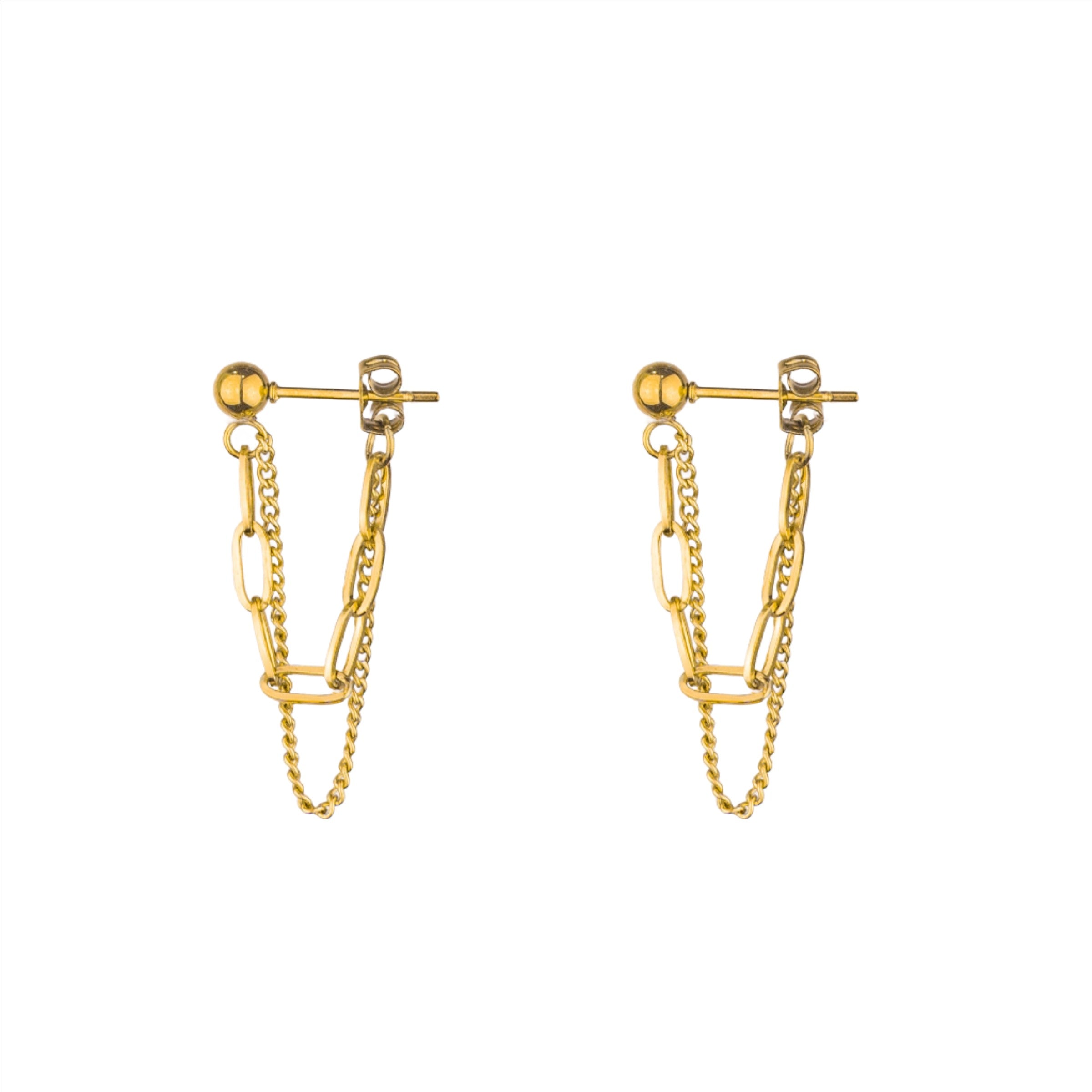 PJ Link Chain Studs - Gold
