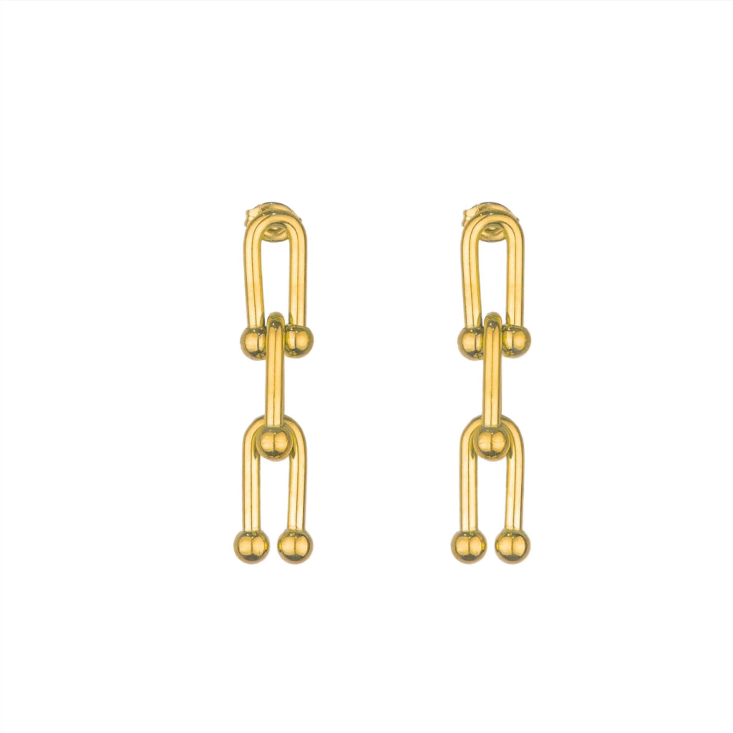 Riot Chunky U Link Studs - Gold