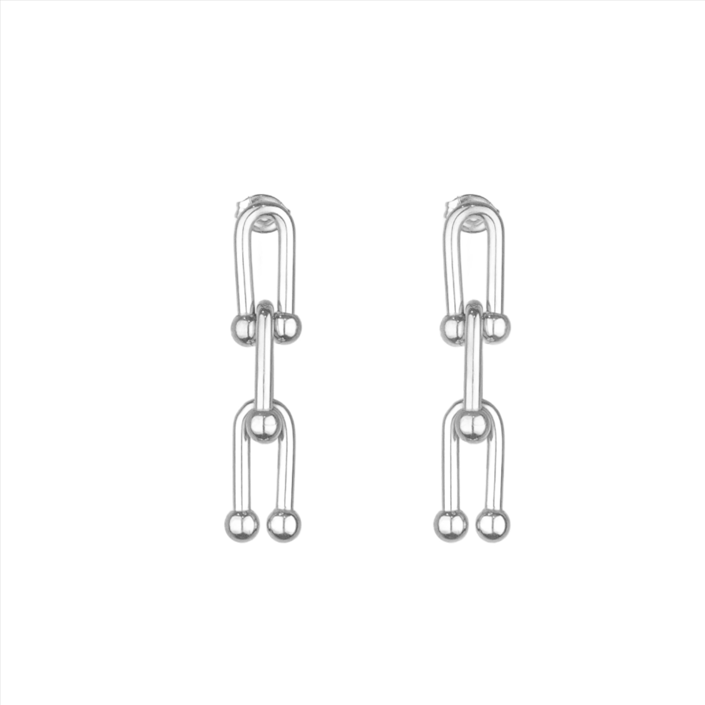 Riot Chunky U Link Studs - Silver