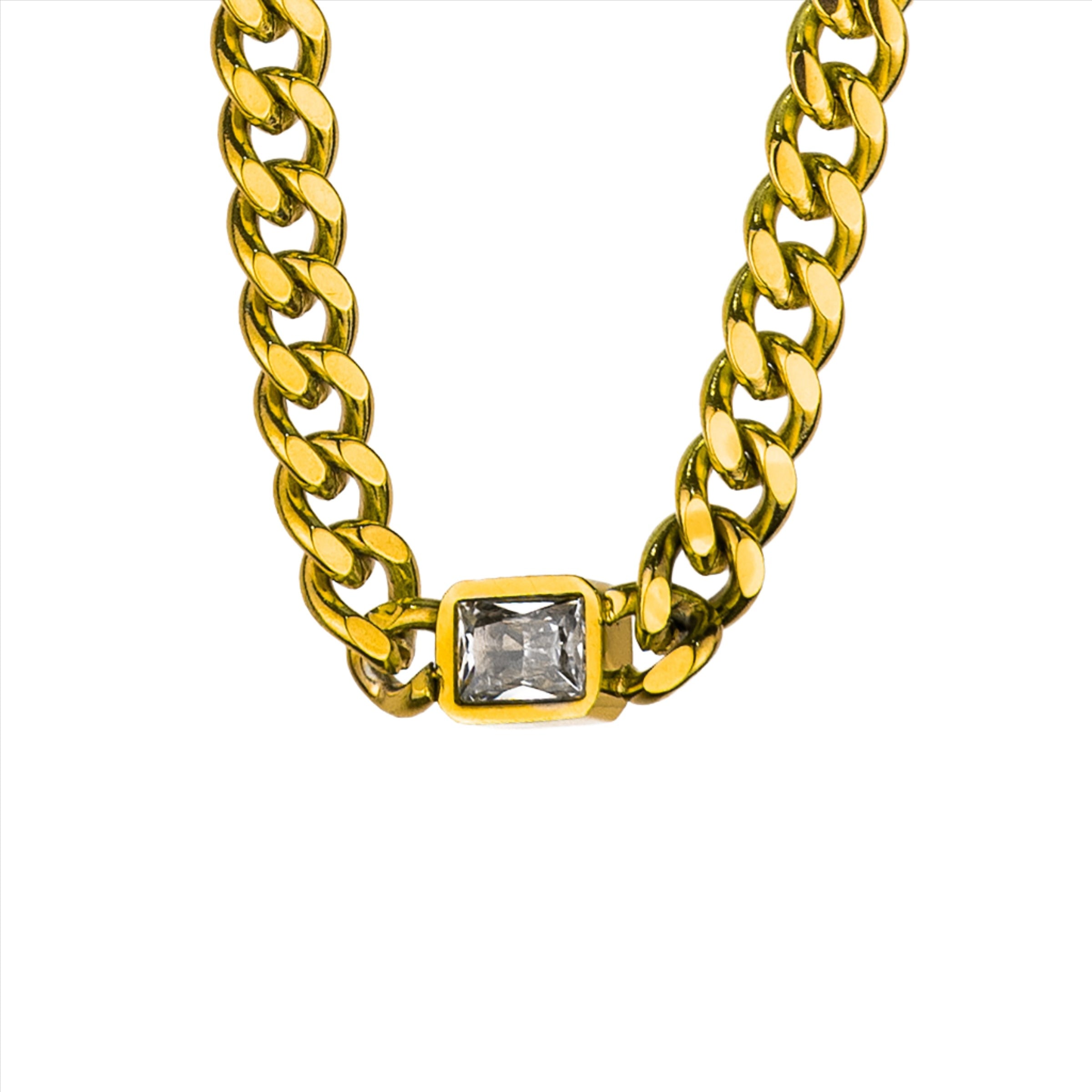 Diamanda Chunky Bracelet with Zircon - Gold