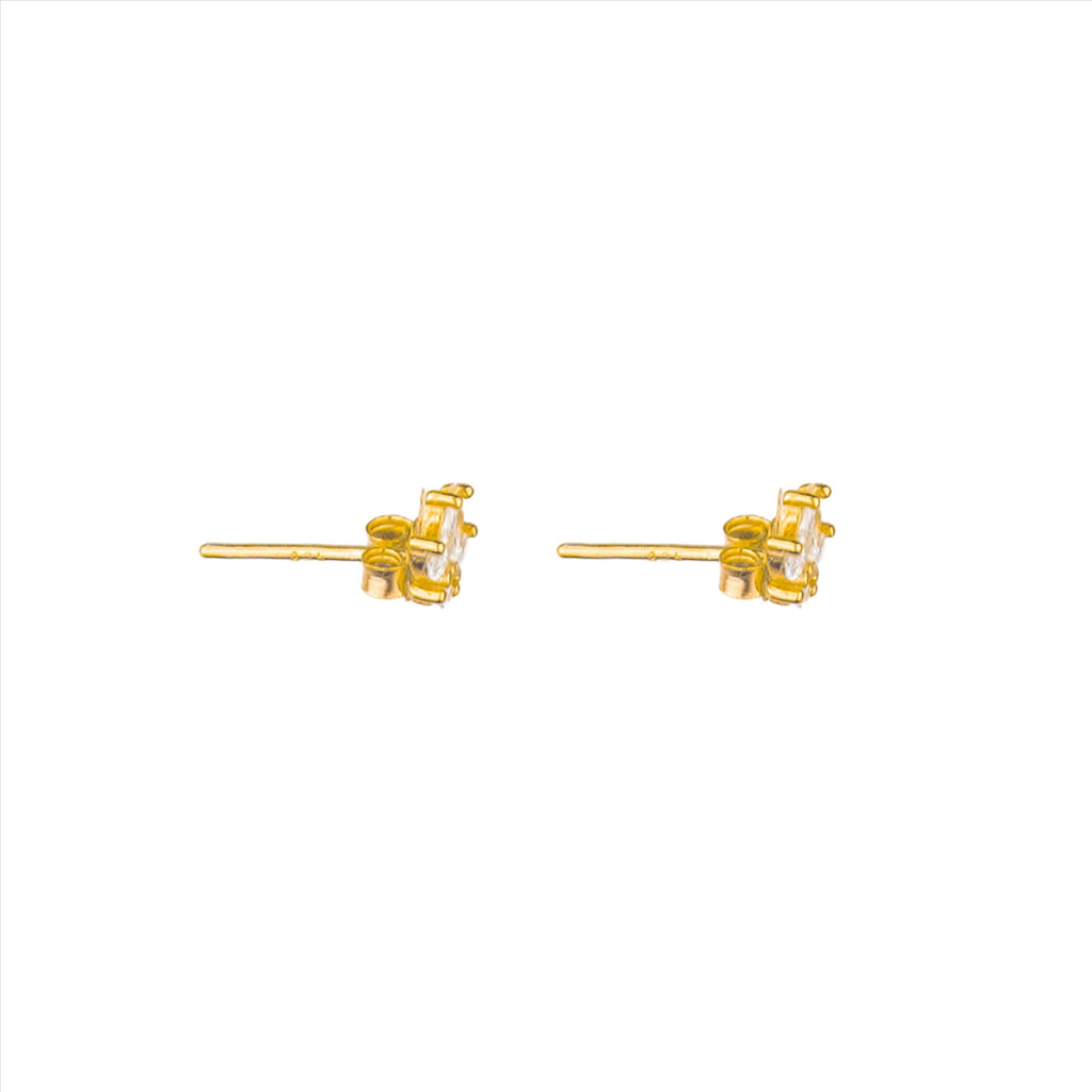 Tiara Zircon Crystal Studs - Gold
