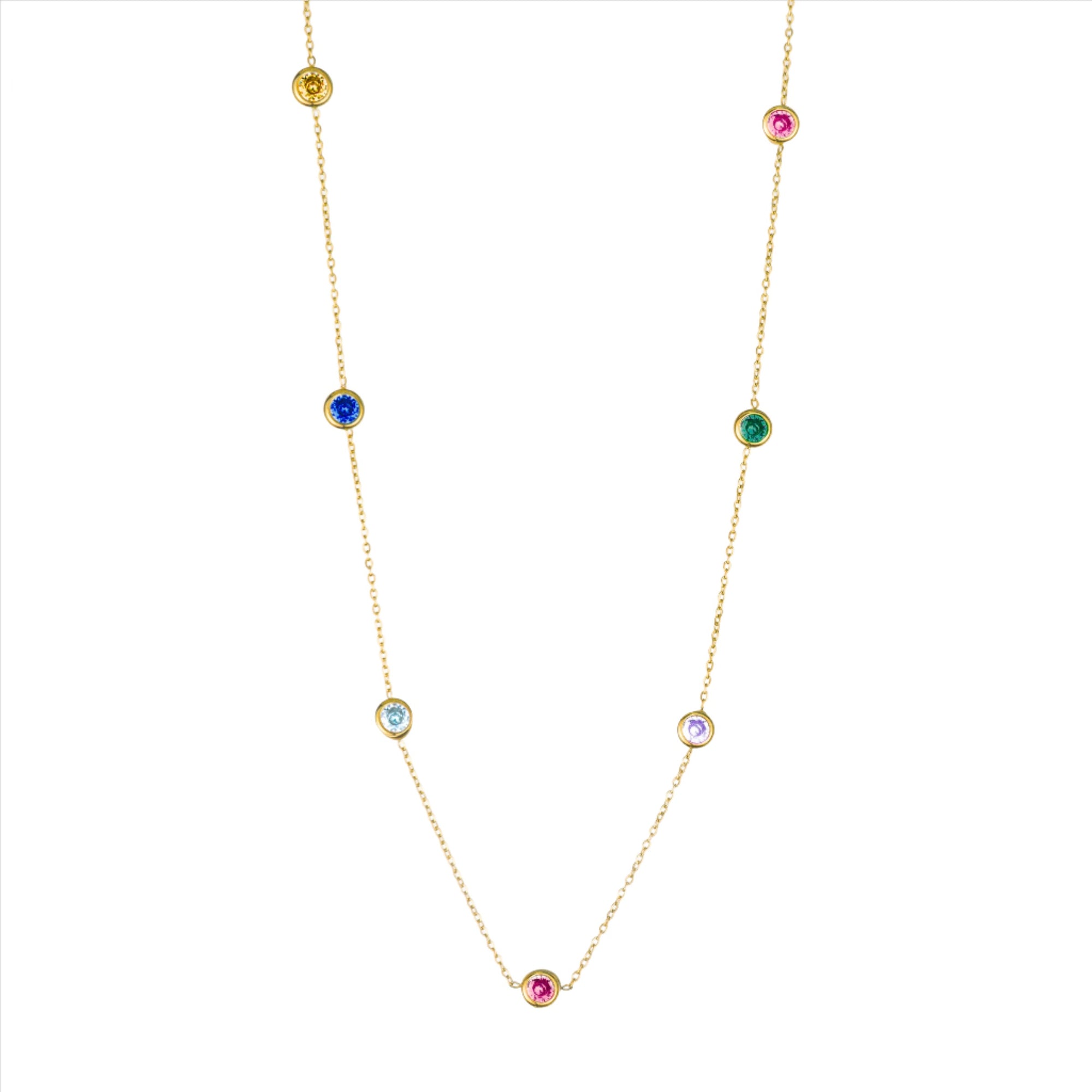 Serenade Necklace with Crystal Zircons - Gold