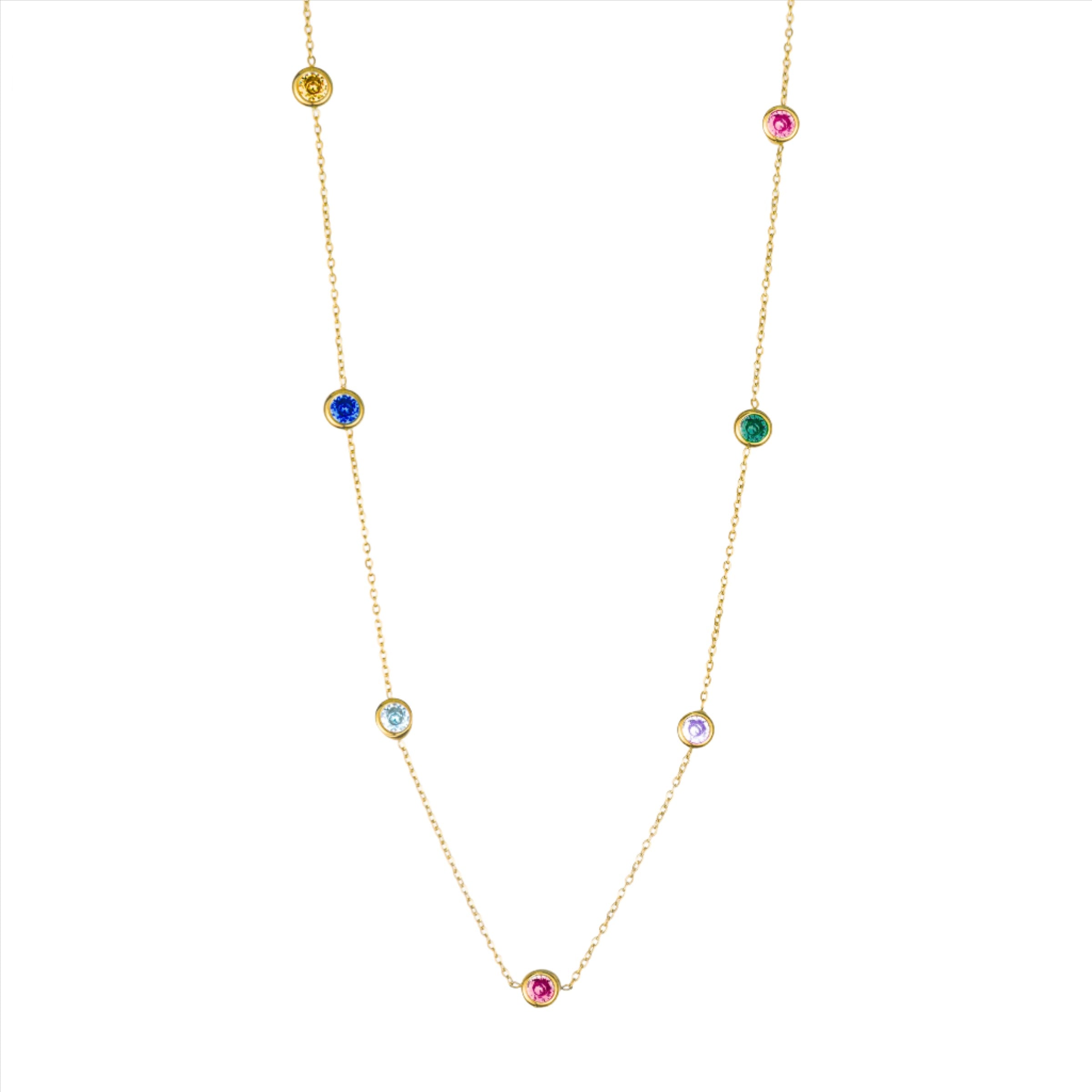 Serenade Necklace with Crystal Zircons - Gold