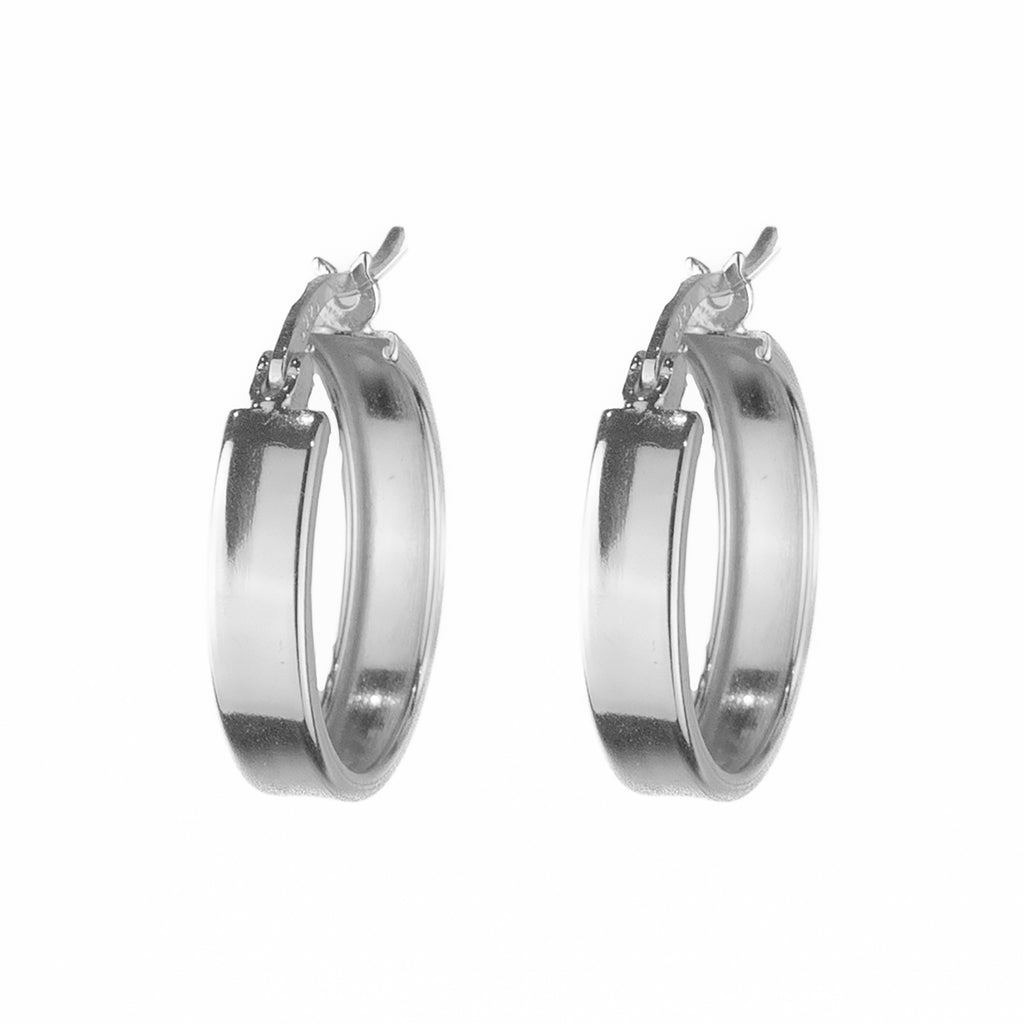 Kim Flat Hoop - Silver