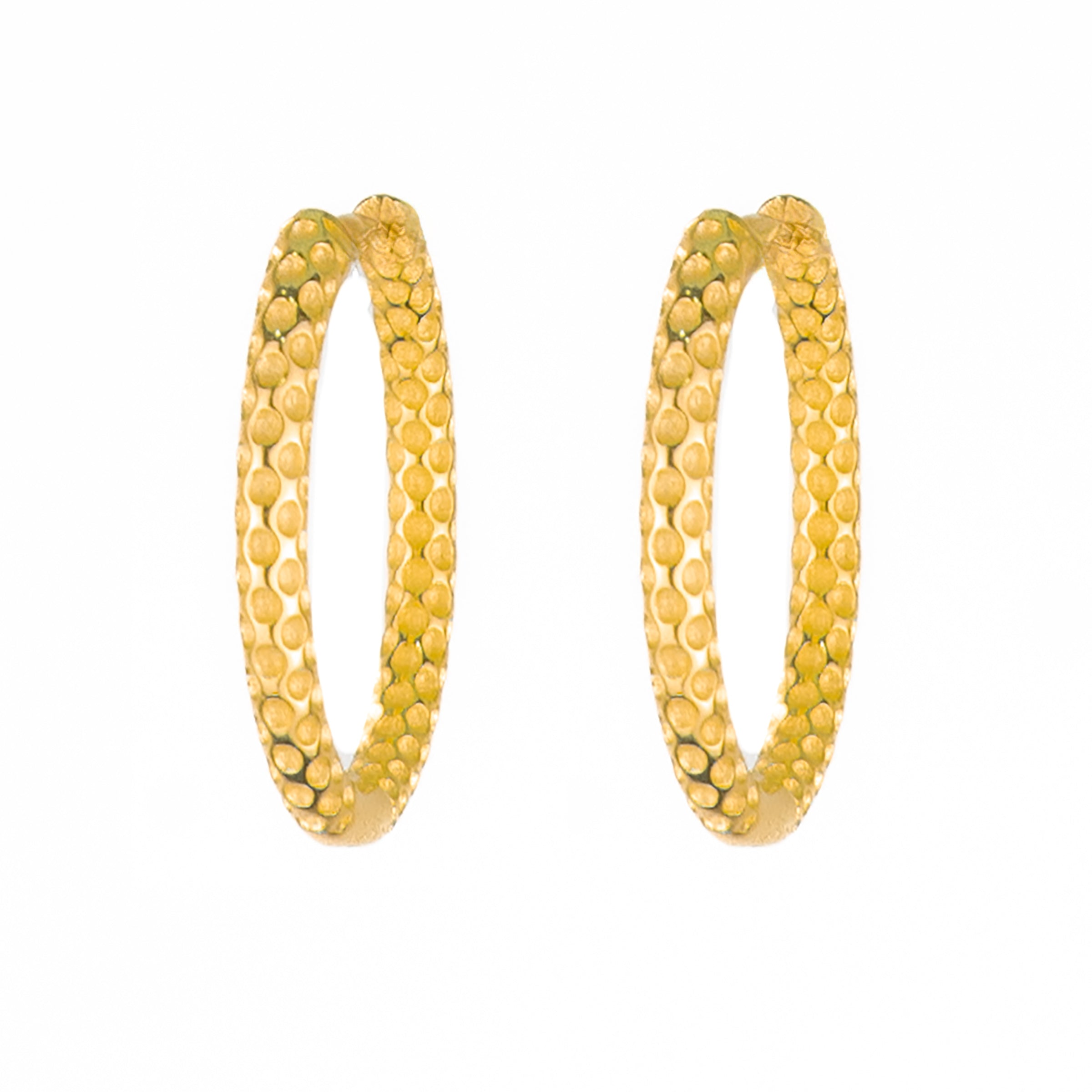 Patti Hammered Hoop - Gold