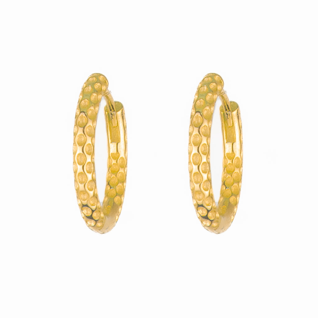 Patti Hammered Hoop - Gold