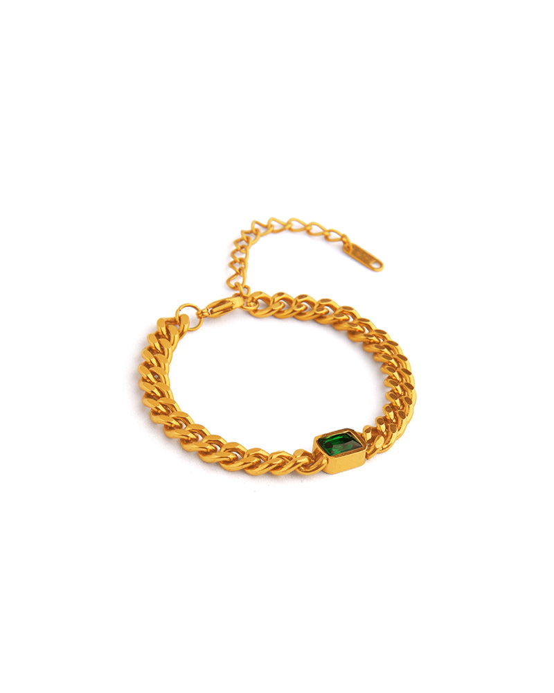 Diamanda Chunky Bracelet with Zircon - Gold