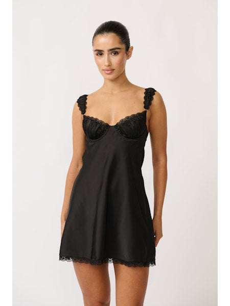 Celeste Slip Dress - Noir