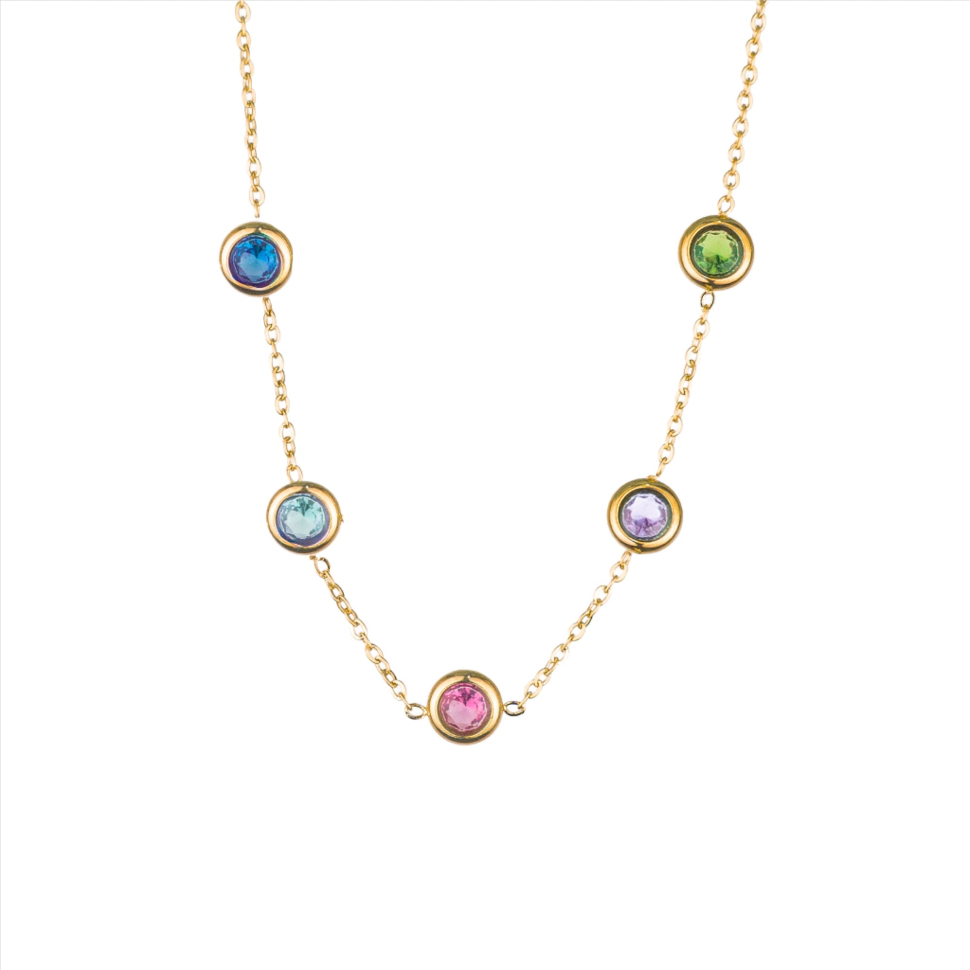 Serenade Bracelet with Rainbow Zircons - Gold