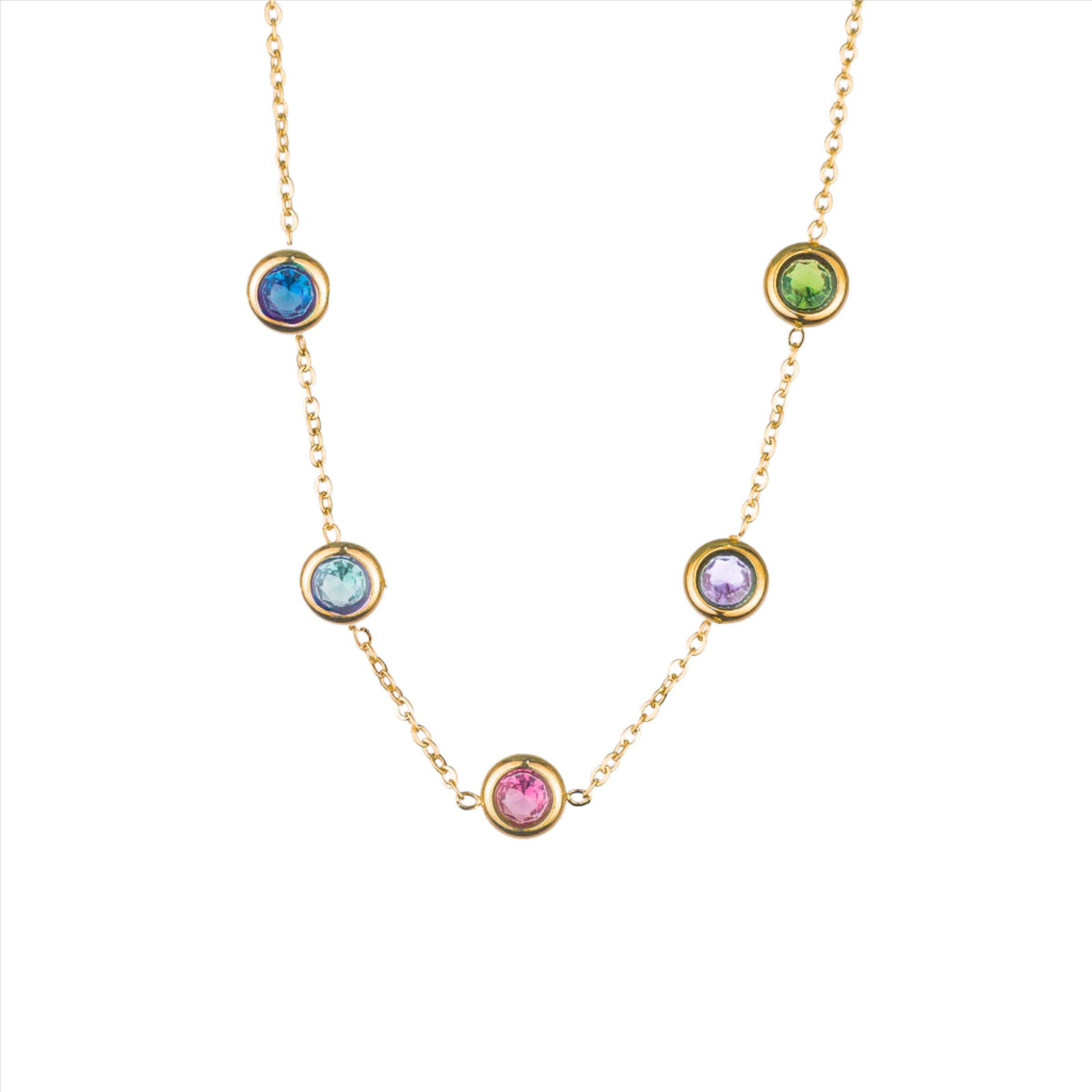 Serenade Bracelet with Rainbow Zircons - Gold