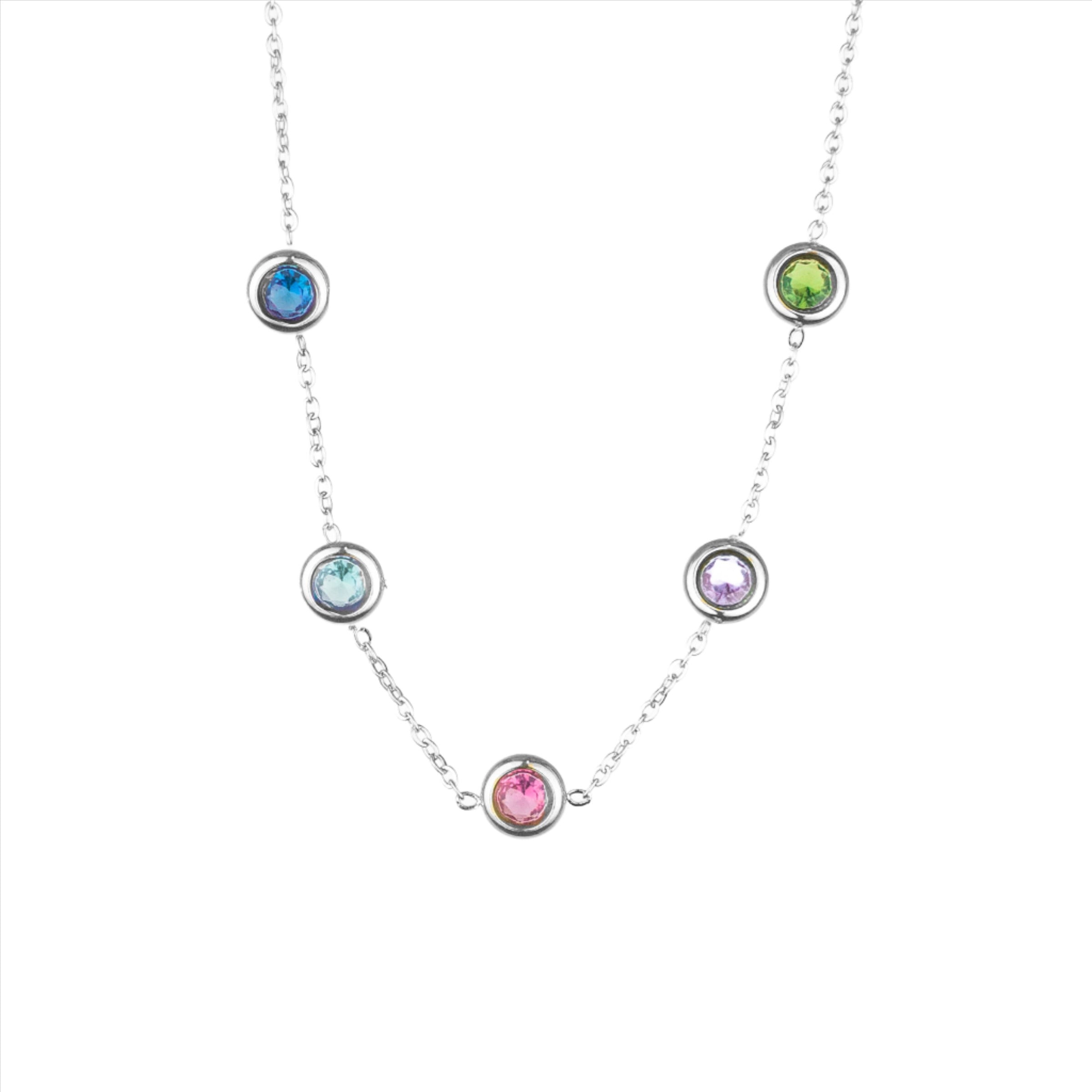 Serenade Bracelet with Rainbow Zircons - Silver