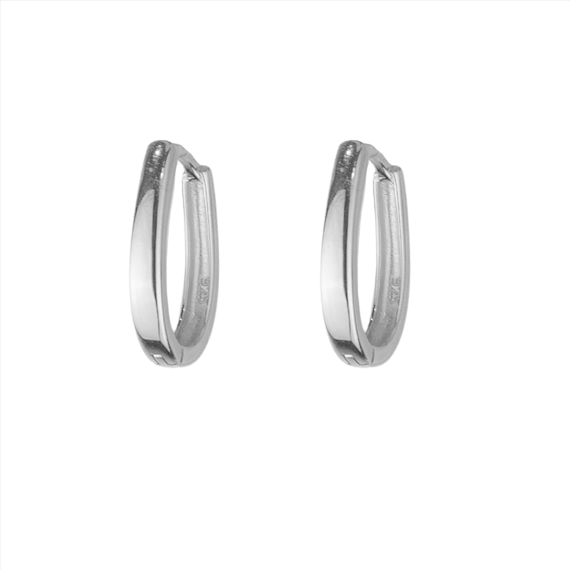Brody Oval Huggies - Silver