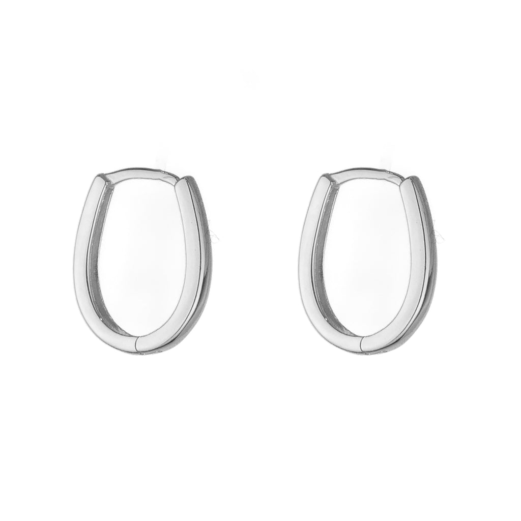 Brody Oval Huggies - Silver