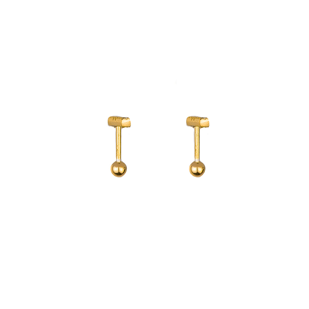 Bario Zircon Studs - Gold