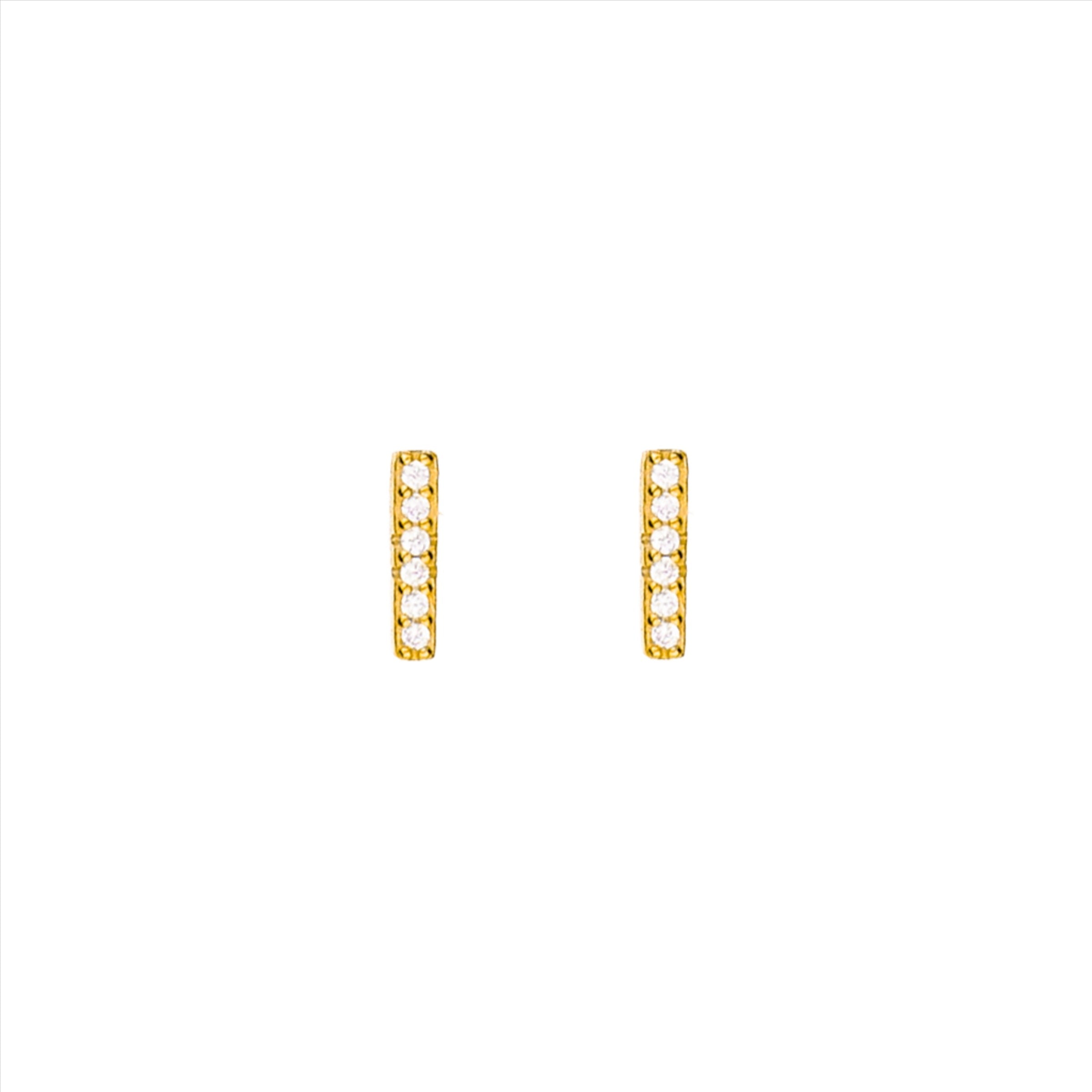 Bario Zircon Studs - Gold