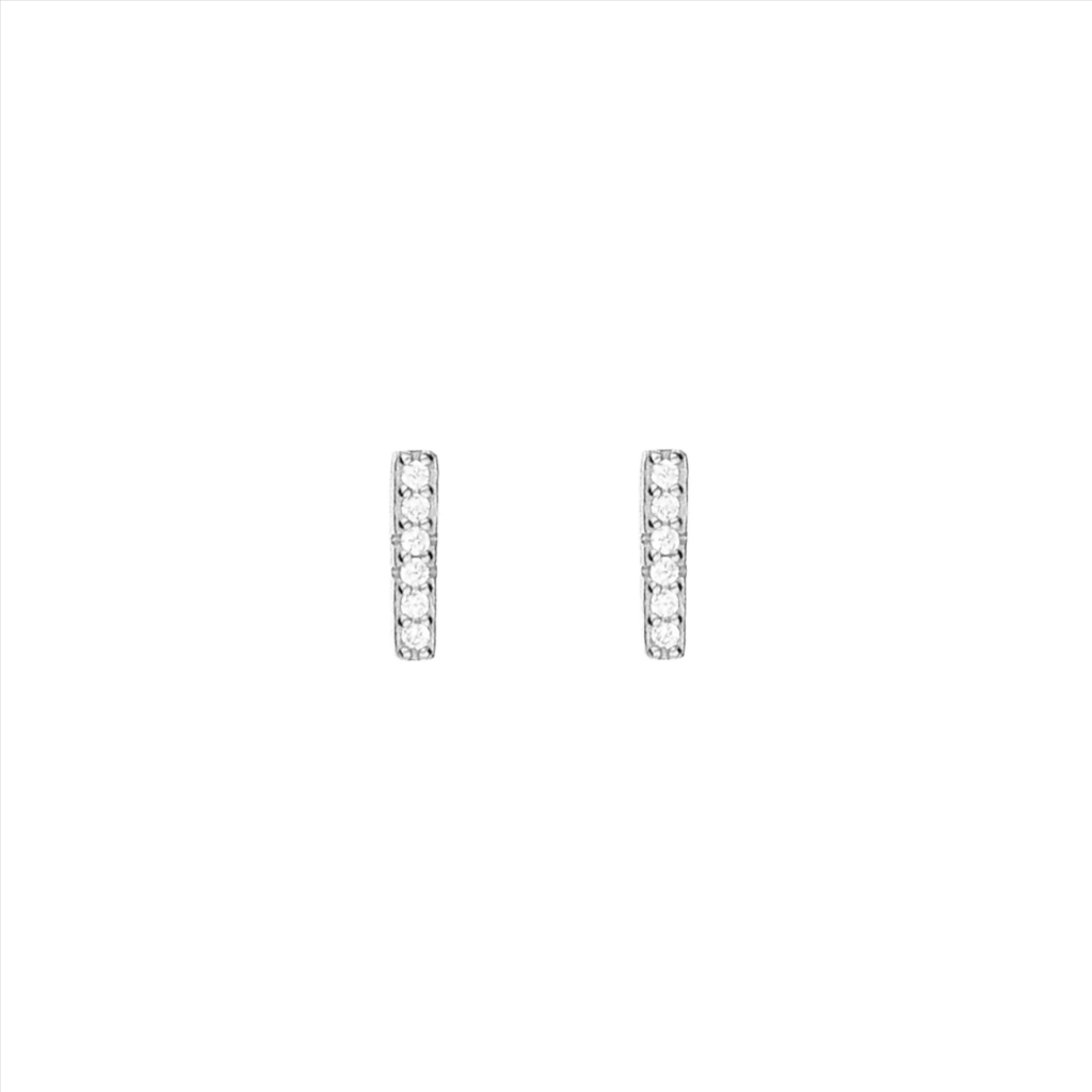 Bario Zircon Studs - Silver
