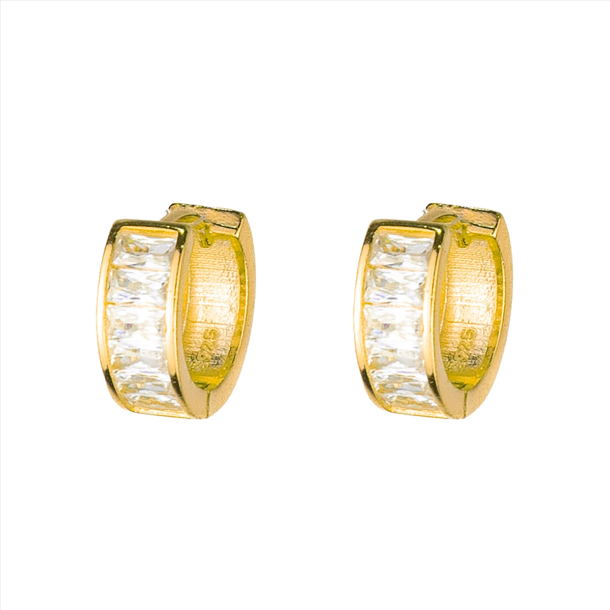 Jasmine Zircon Crystal Huggie - Gold