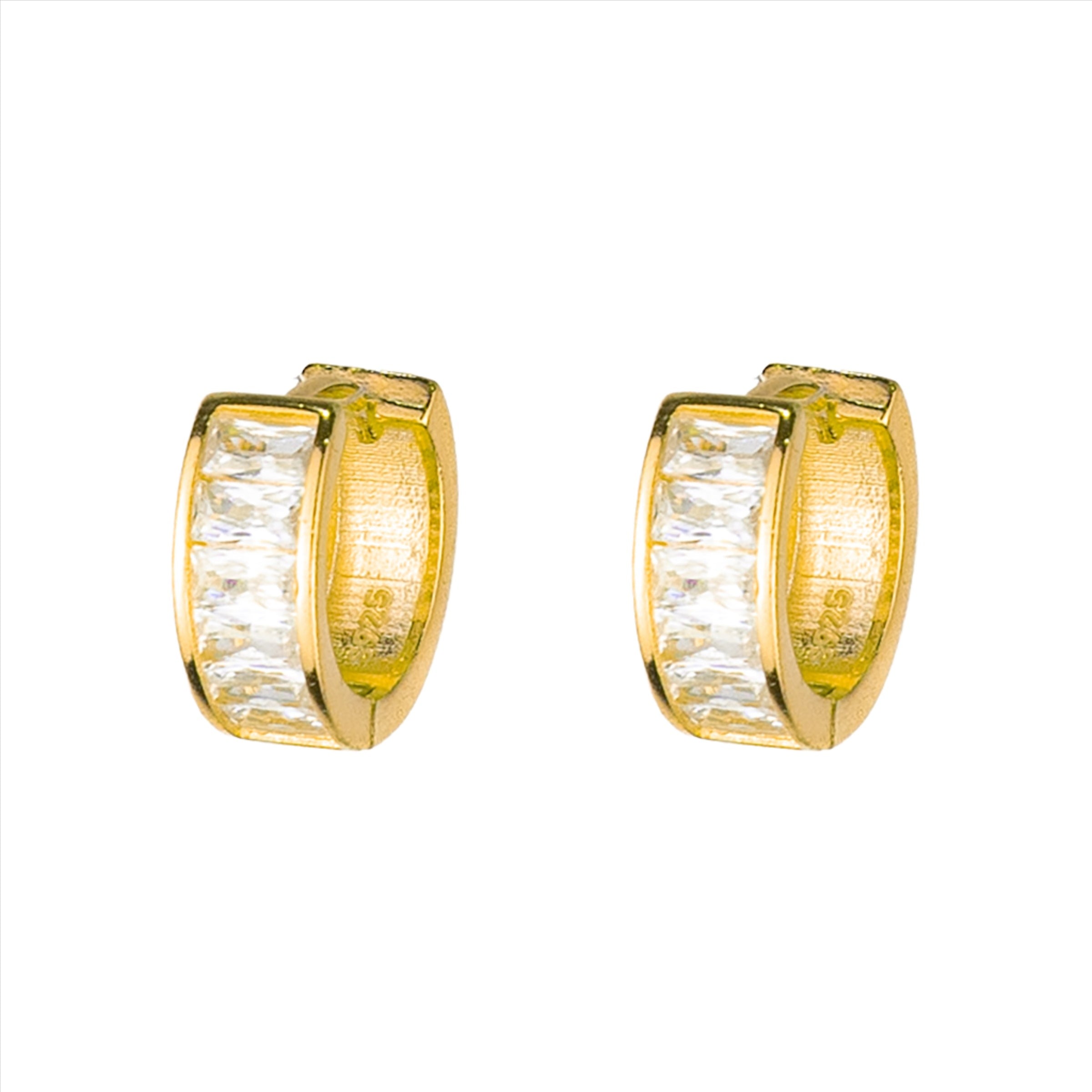 Jasmine Zircon Crystal Huggie - Gold