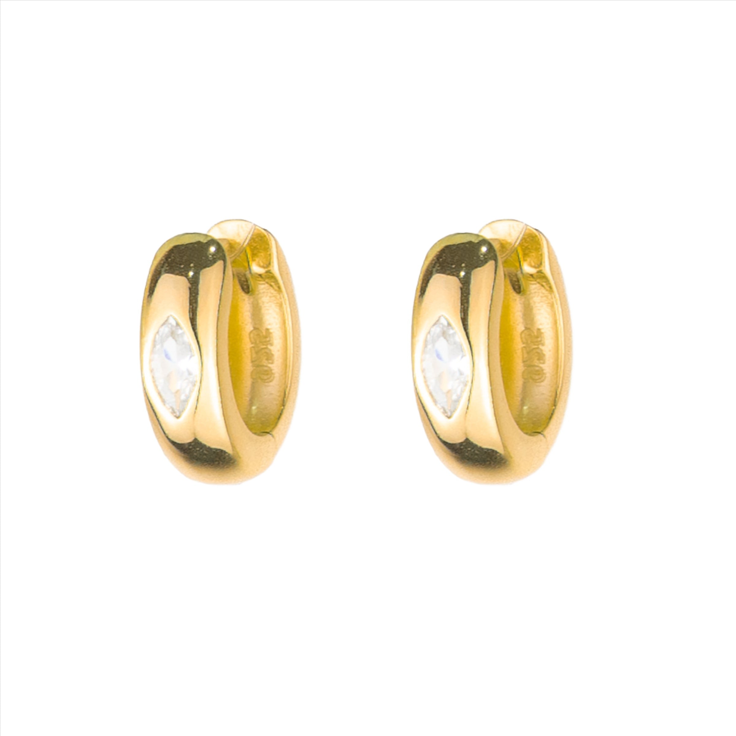 Eye Zircon Huggies - Gold