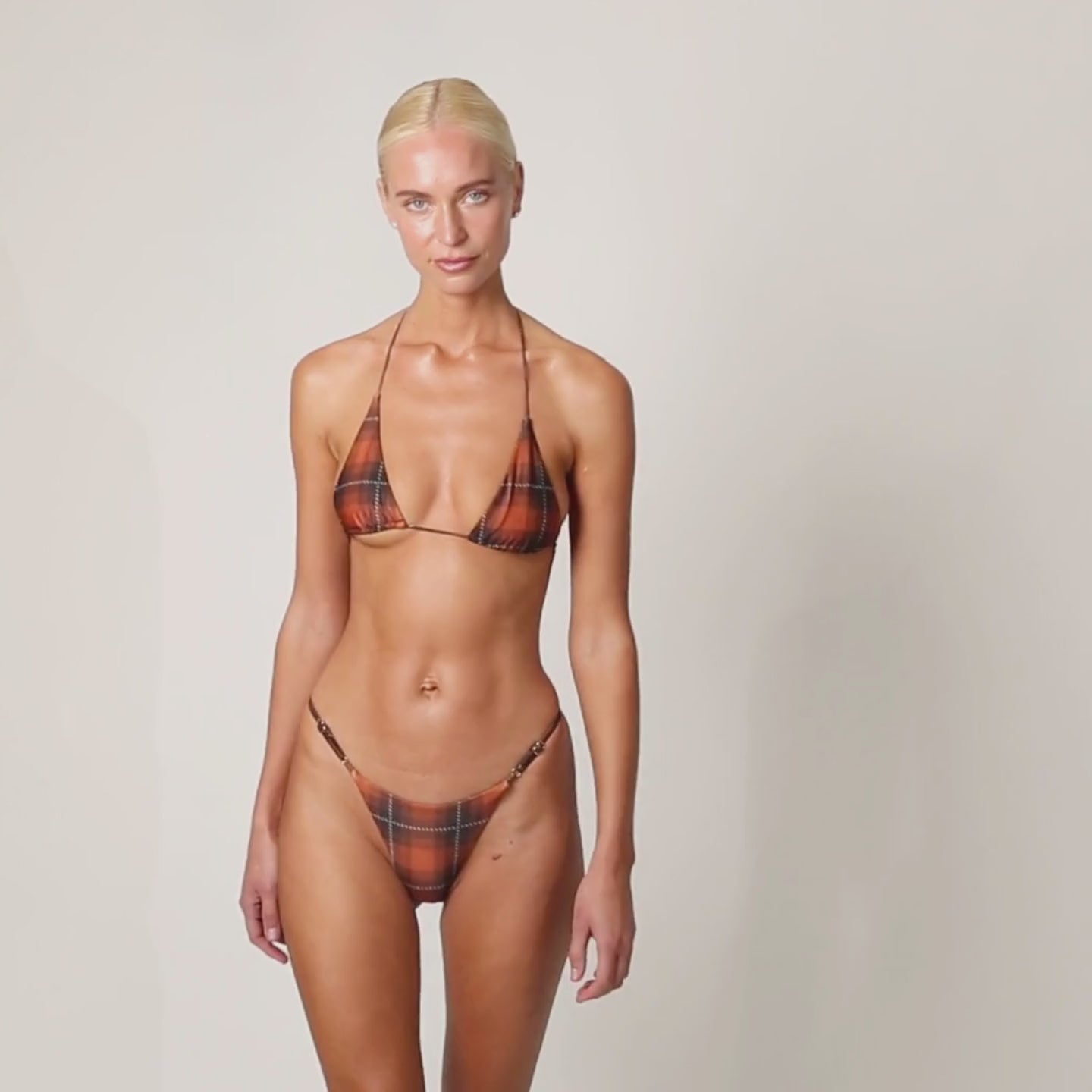 Signature Eco Thong - Brown Plaid