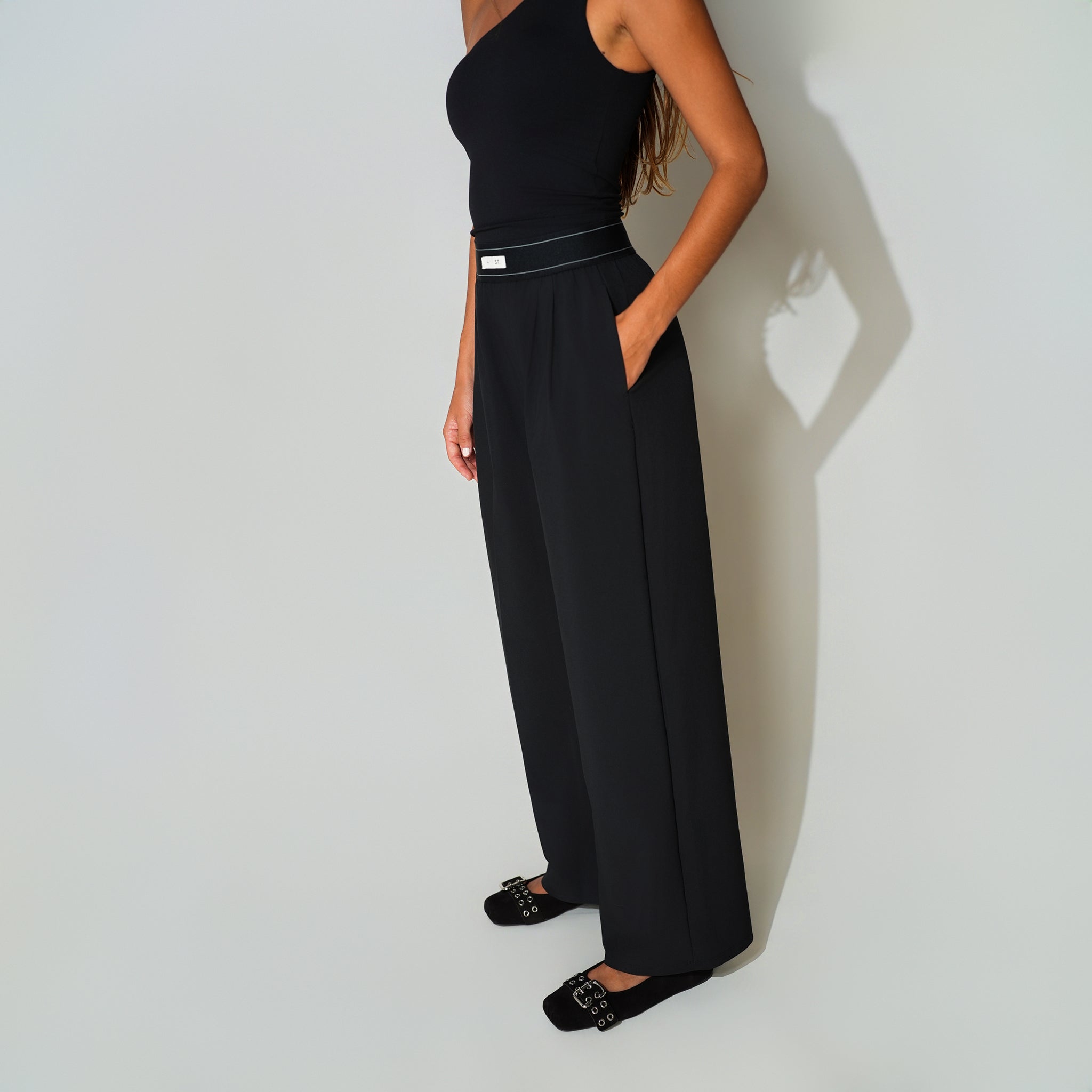 Waistband Trousers - Black