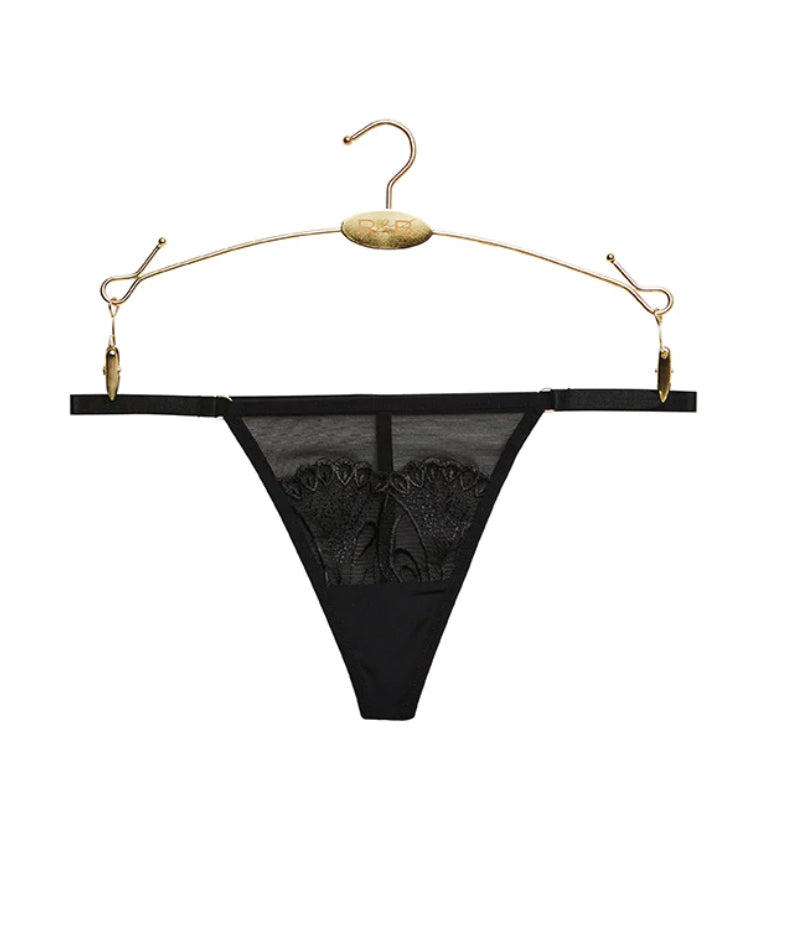 Lace G String Noir
